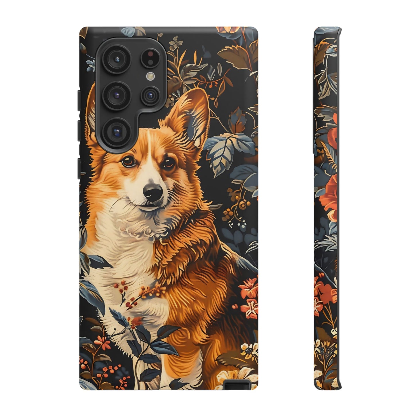 Corgi Floral Phone Case - Tough Cases for Dog Lovers, Cute Pet Accessories, Gift for Dog Owners, Floral Design, Personalized Tech Cover