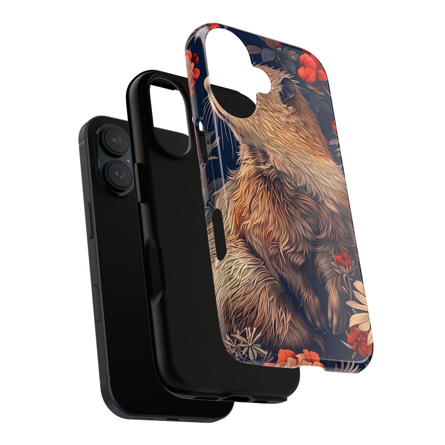 Floral Critter Phone Case, Tough Cases for Animal Lovers, Protective Cases for Phones, Unique Gift for Wildlife Enthusiasts