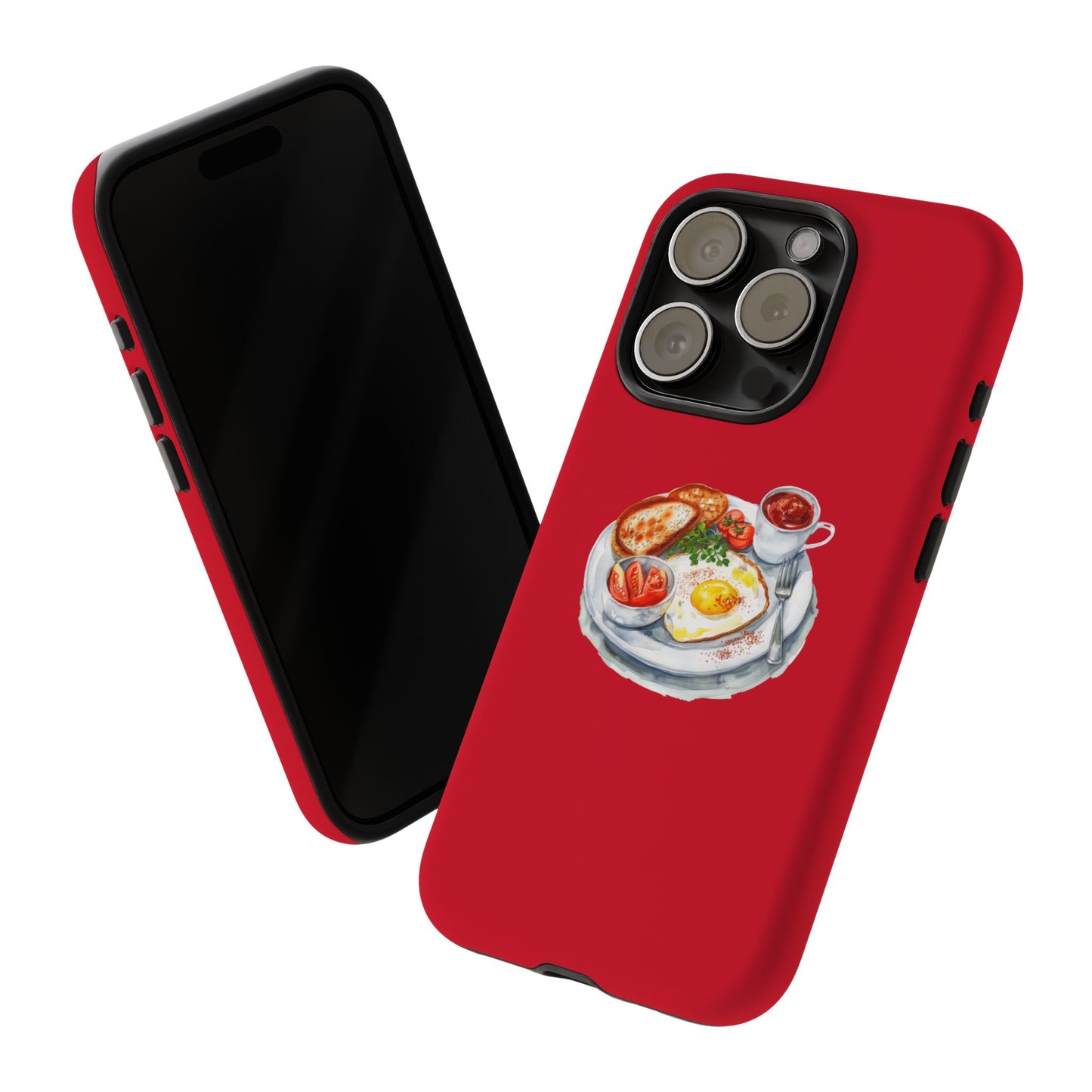Breakfast-Inspired Phone Case, Tough Phone Covers, Foodie Gifts, Unique Accessories, Cute Kitchen Decor, Red Phone Case