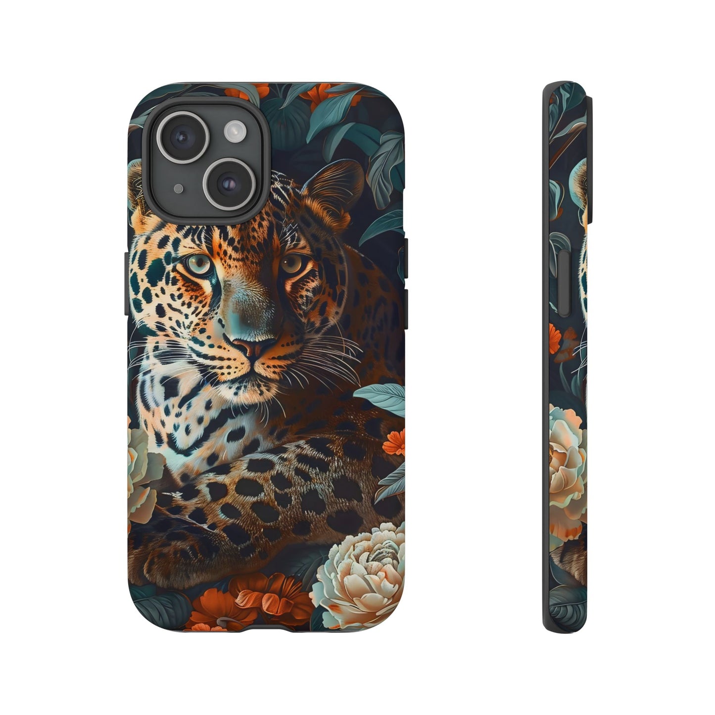 Wildlife Phone Case with Leopard Design | Tough Cases, Animal Prints, Floral Phone Cover, Gift for Nature Lovers, Unique Phone Accessories