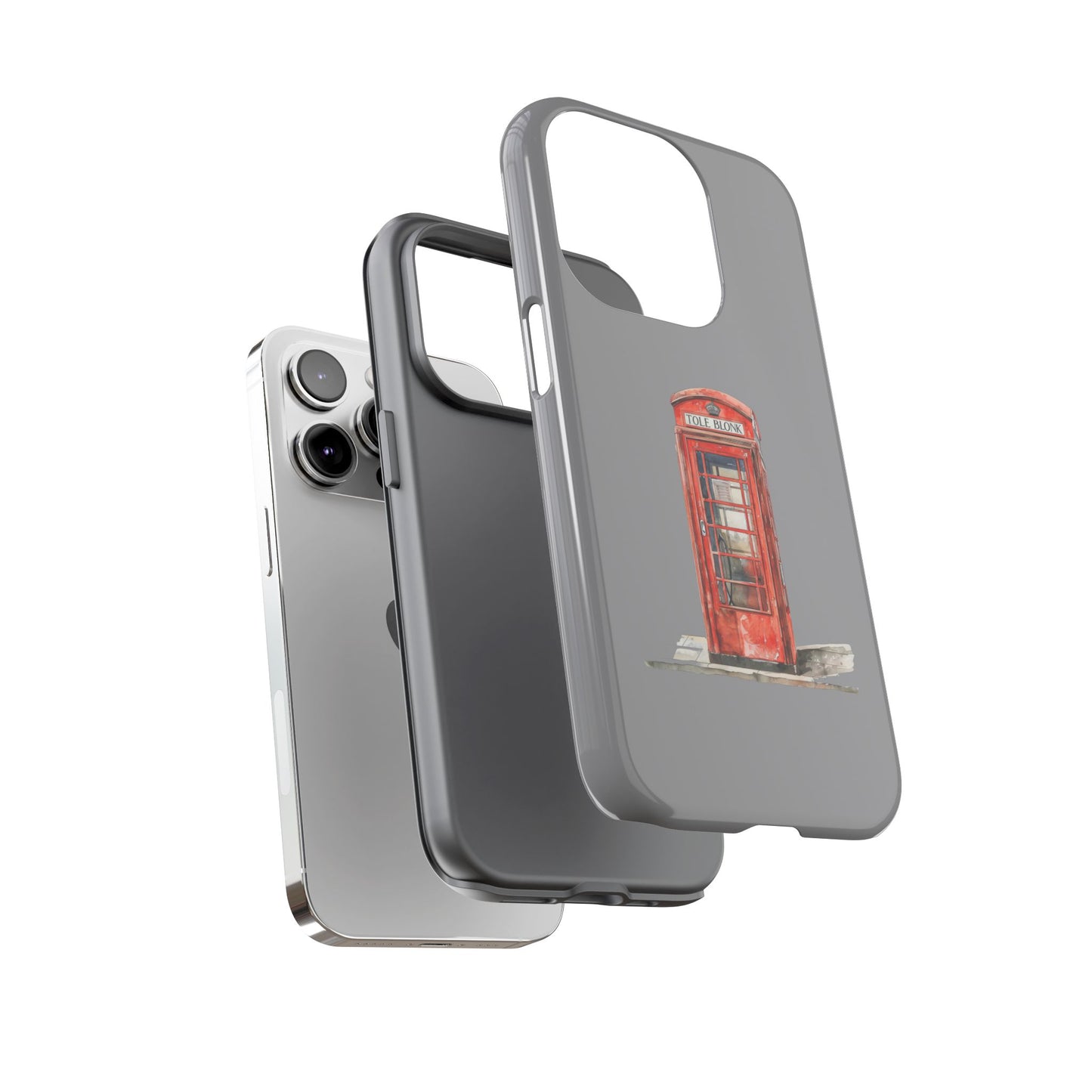 Red Phone Booth Phone Case, Vintage Style Case, Tough Cases for Gifts, Quirky Phone Accessories, Travel Lover's Gift