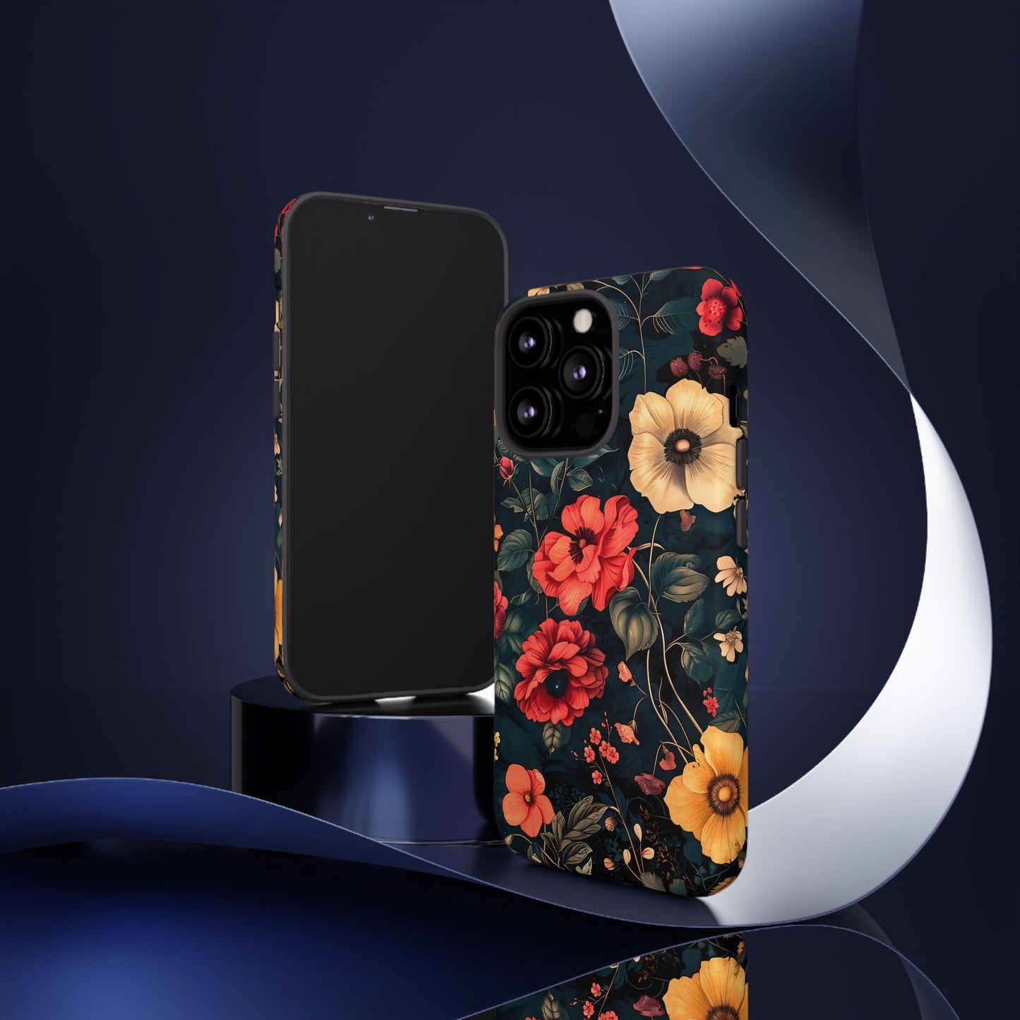 Floral Phone Case, Tough Cases, Flower Motif, Protective Cover, Gift for Her, Floral Design, Spring Accessory