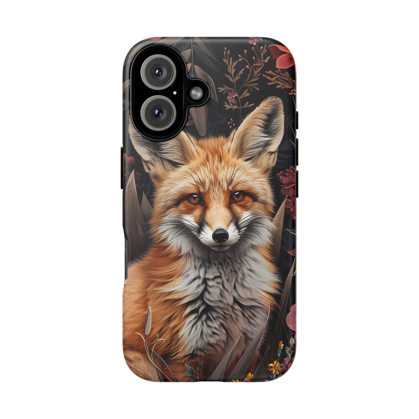 Fox Floral Phone Case, Tough Cases for Animal Lovers, Nature Themed Gift, Cute Phone Cover, Wild Fox Protector