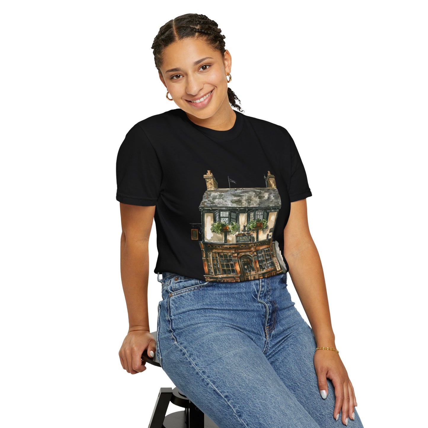 Unisex Garment-Dyed T-shirt - From Thatched Roofs to Stone Walls - British Village Houses