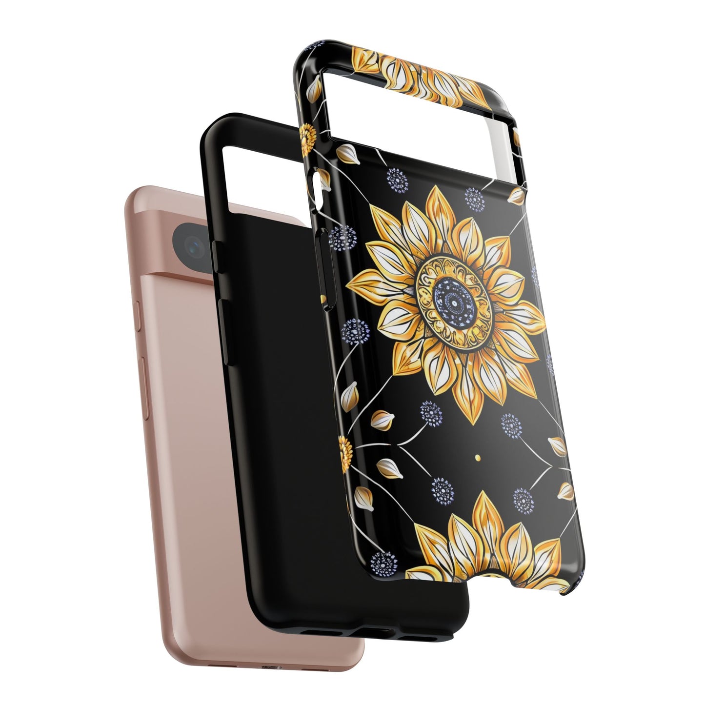 Floral Phone Case with Mandala Design, Tough Cases for iPhone & Samsung, Boho Style, Gift for Her, Unique Accessories