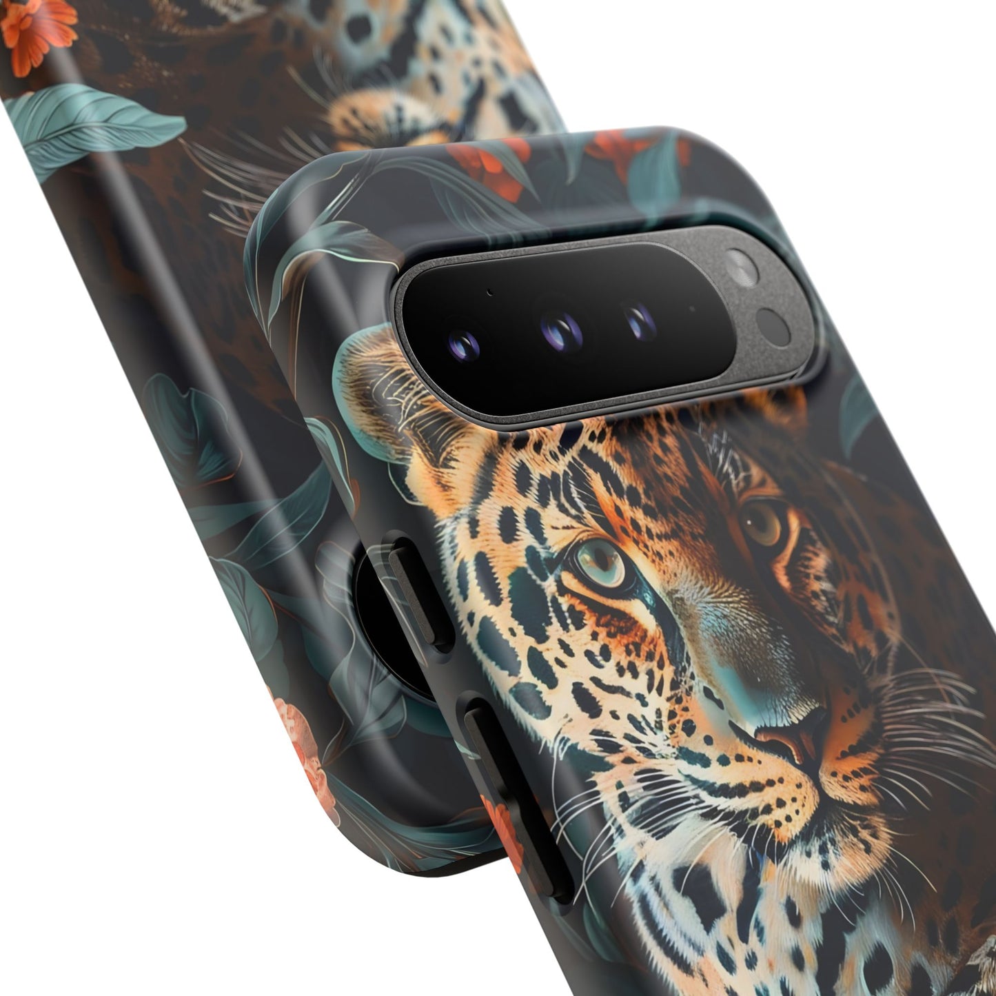 Wildlife Phone Case with Leopard Design | Tough Cases, Animal Prints, Floral Phone Cover, Gift for Nature Lovers, Unique Phone Accessories