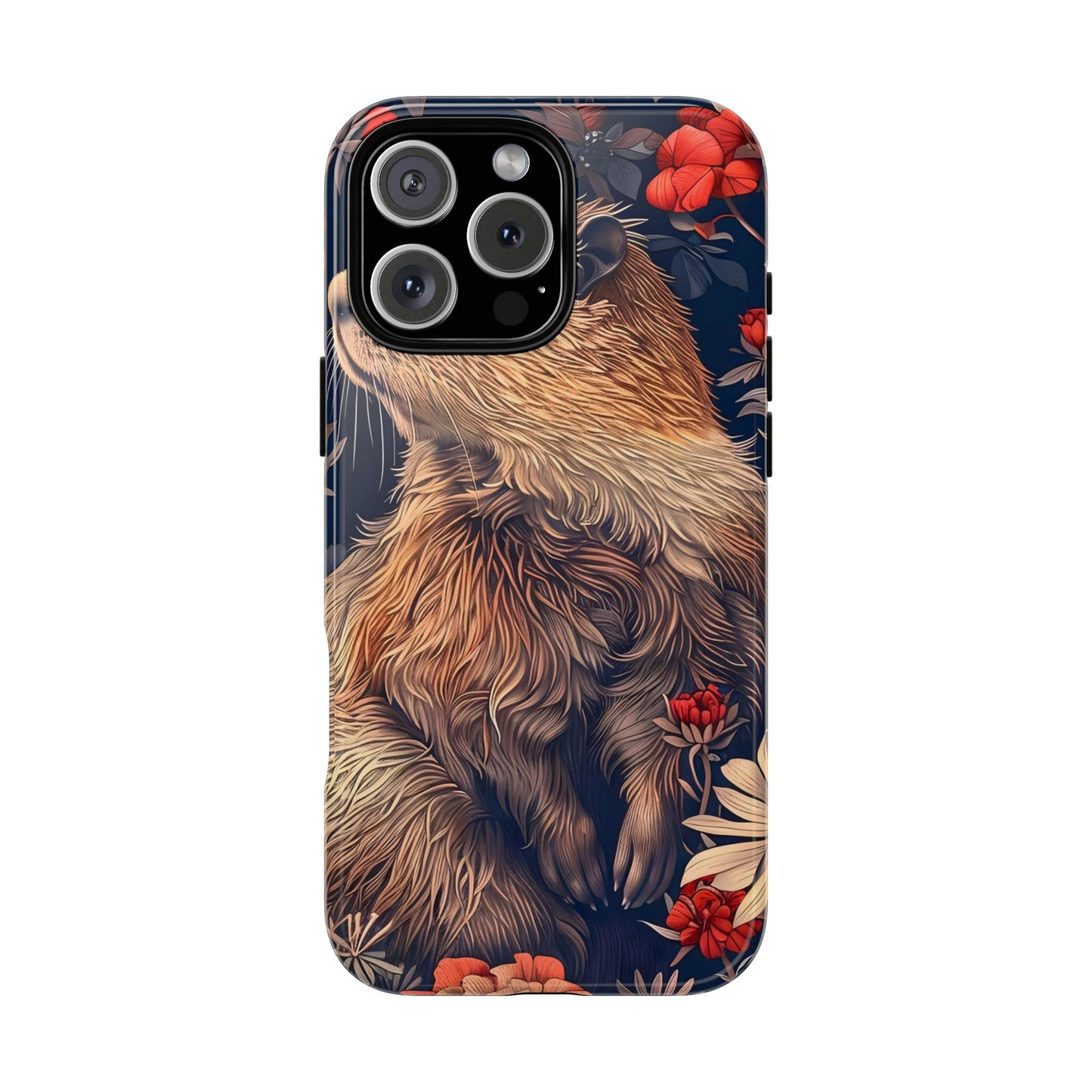 Floral Critter Phone Case, Tough Cases for Animal Lovers, Protective Cases for Phones, Unique Gift for Wildlife Enthusiasts