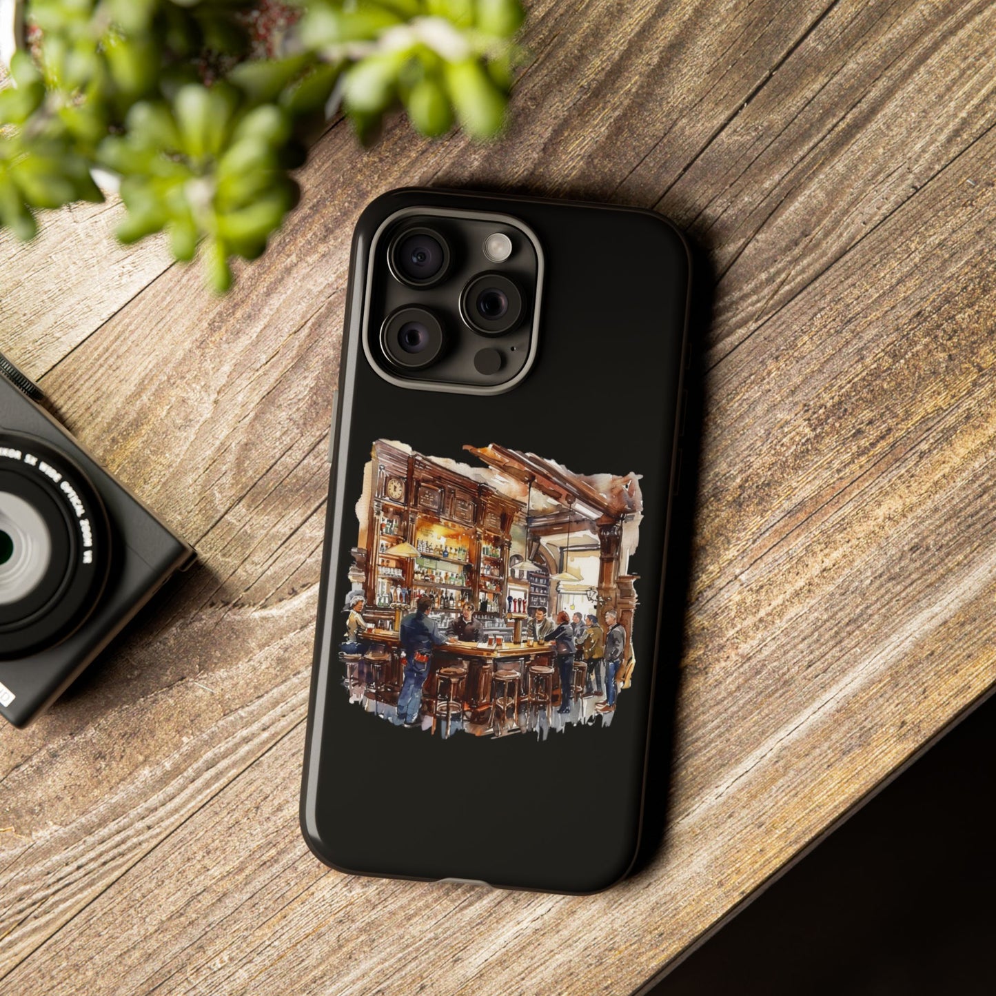 Artistic Phone Case - Cozy Pub Vibe, Trendy Smartphone Accessory, Gift for Friends, Modern Design, Durable Protection