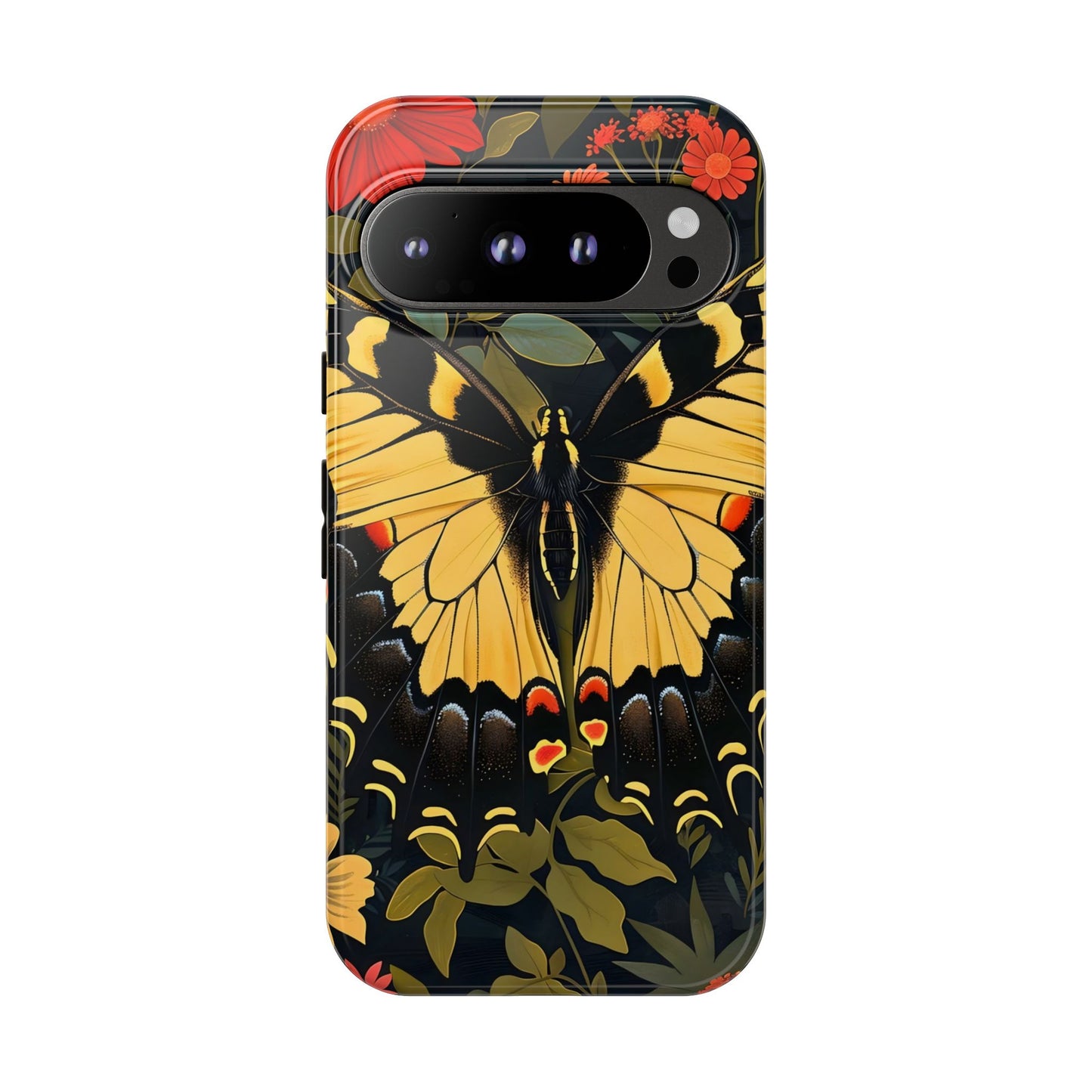 Butterfly Floral Phone Case, Tough Cases with Vibrant Design, Protective Cover for Nature Lovers, Gift for Her