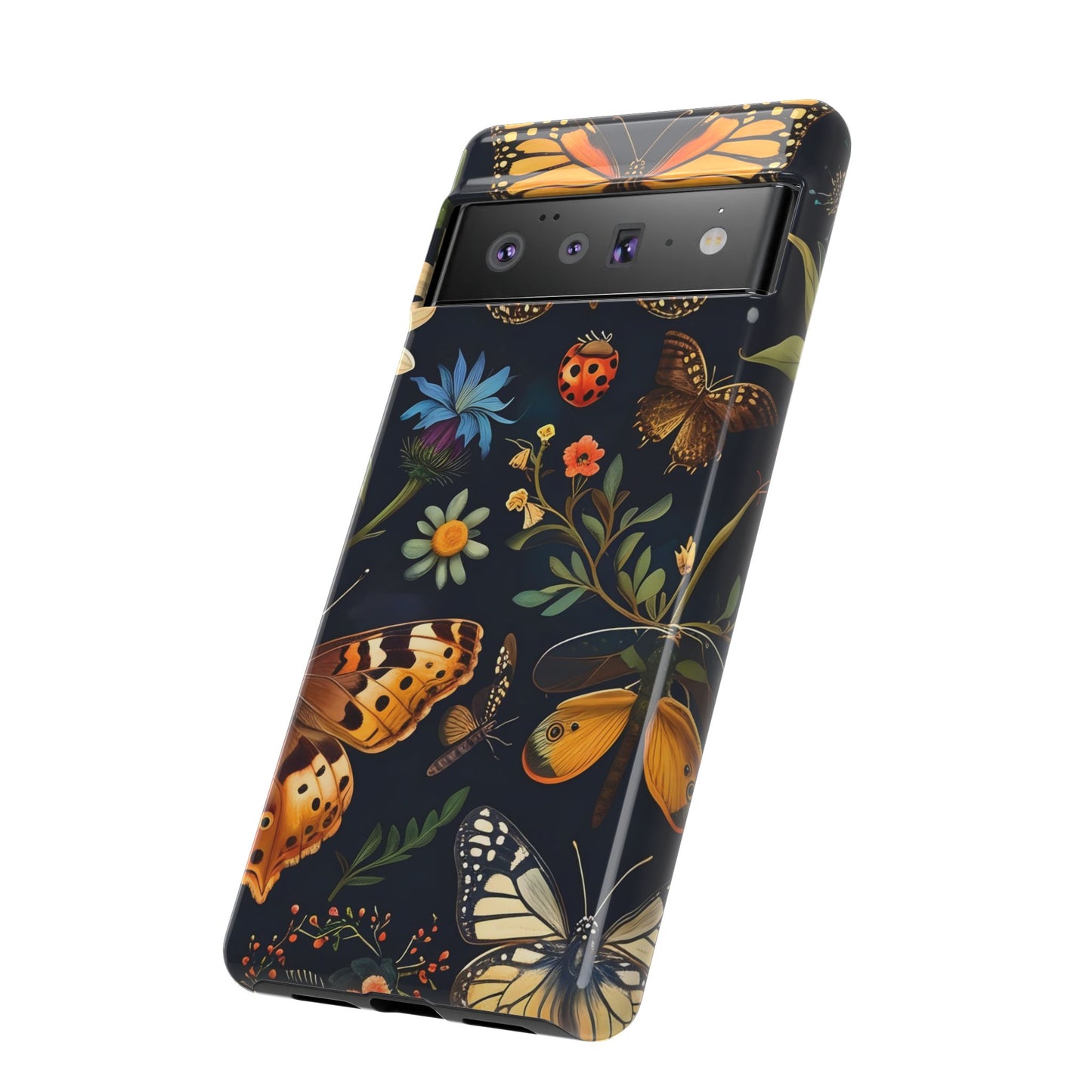 Nature-Inspired Phone Case | Floral Butterfly Design, Tough Phone Cover, Gift for Nature Lovers, Cute Butterfly Case, Home Decor