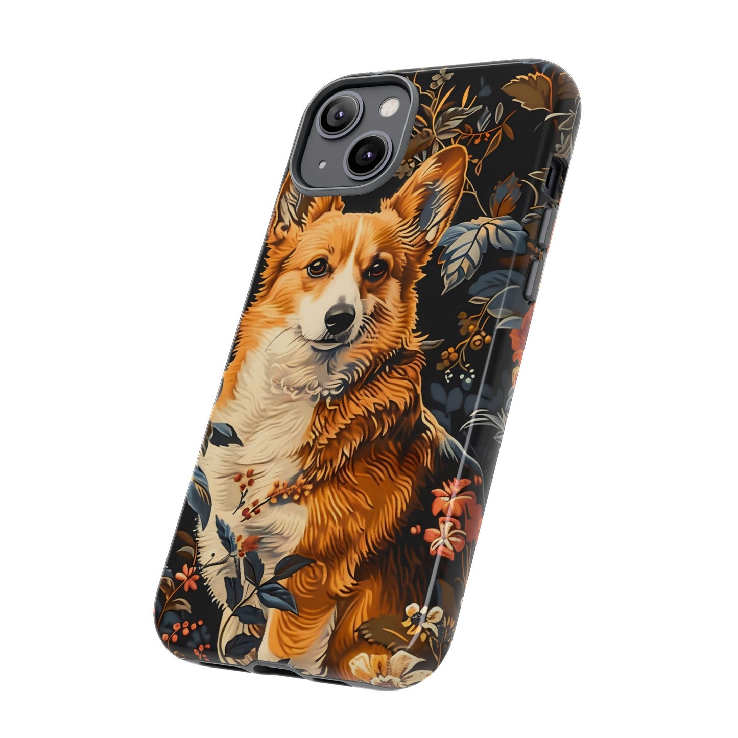 Corgi Floral Phone Case - Tough Cases for Dog Lovers, Cute Pet Accessories, Gift for Dog Owners, Floral Design, Personalized Tech Cover