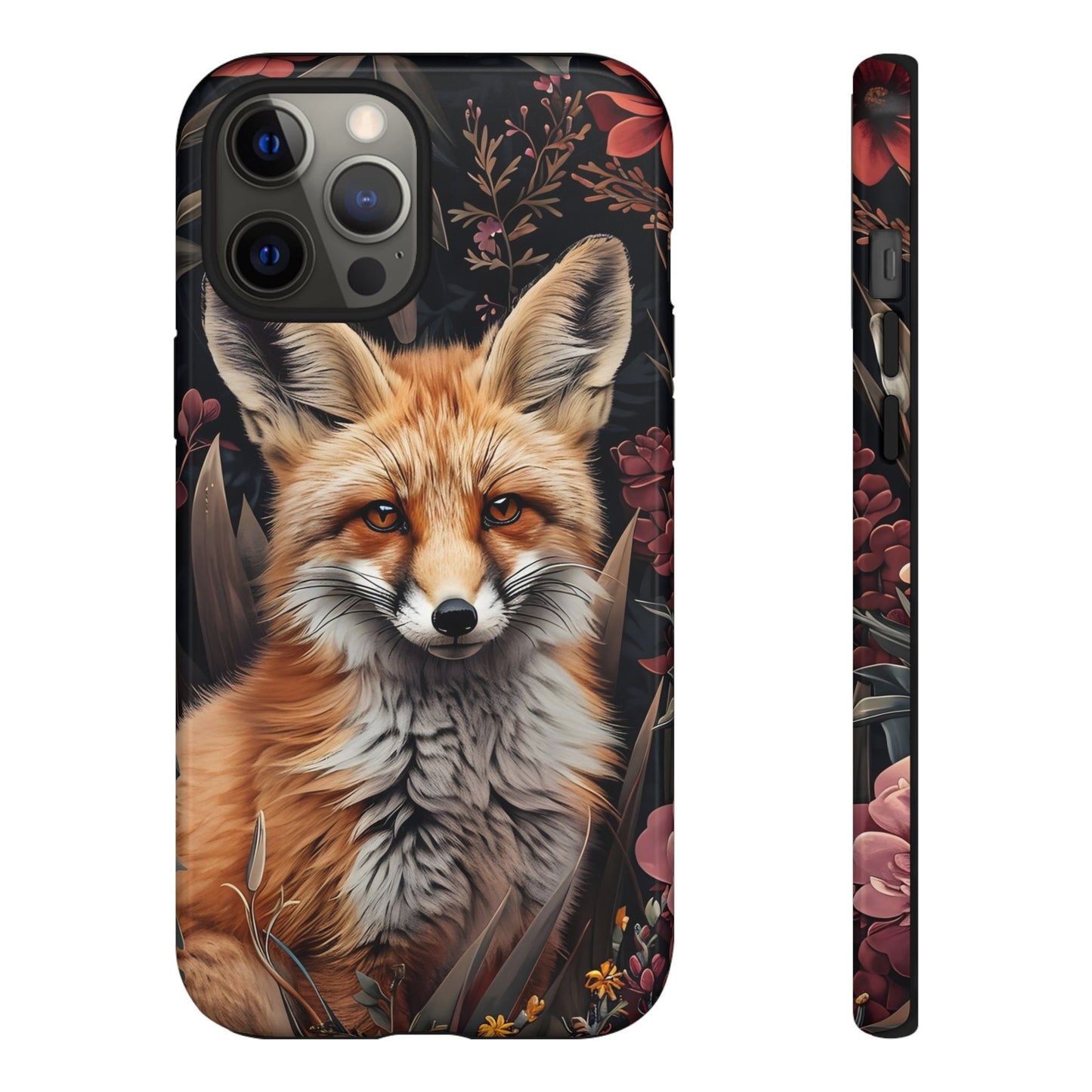 Fox Floral Phone Case, Tough Cases for Animal Lovers, Nature Themed Gift, Cute Phone Cover, Wild Fox Protector