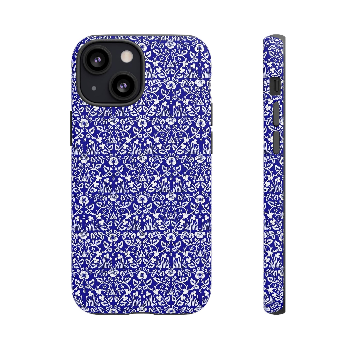 Elegant Floral Phone Case - Tough Cases, Blue Floral Design, Stylish Phone Accessory, Unique Gift, Modern Tech Protection