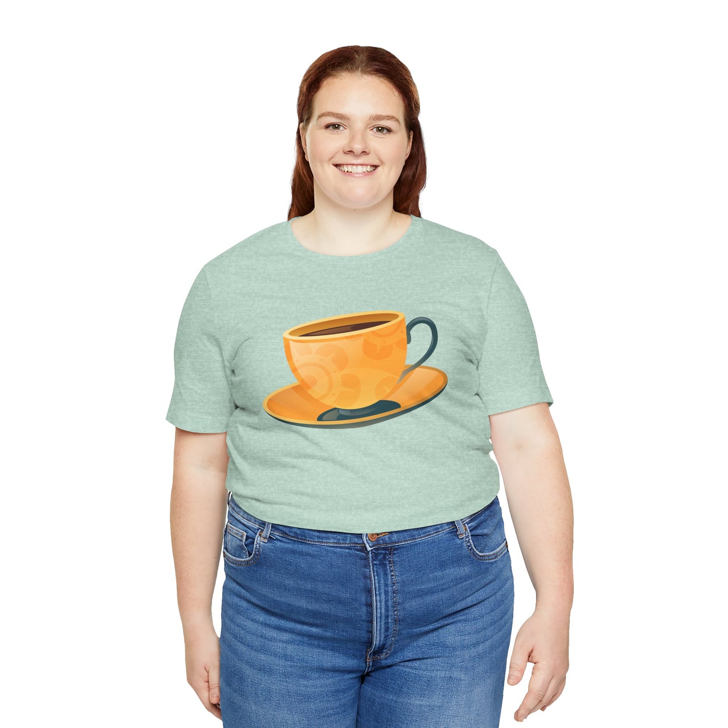 Unisex Jersey Short Sleeve Tee - Elegant British Tea Cup - Classic Tea Time Style