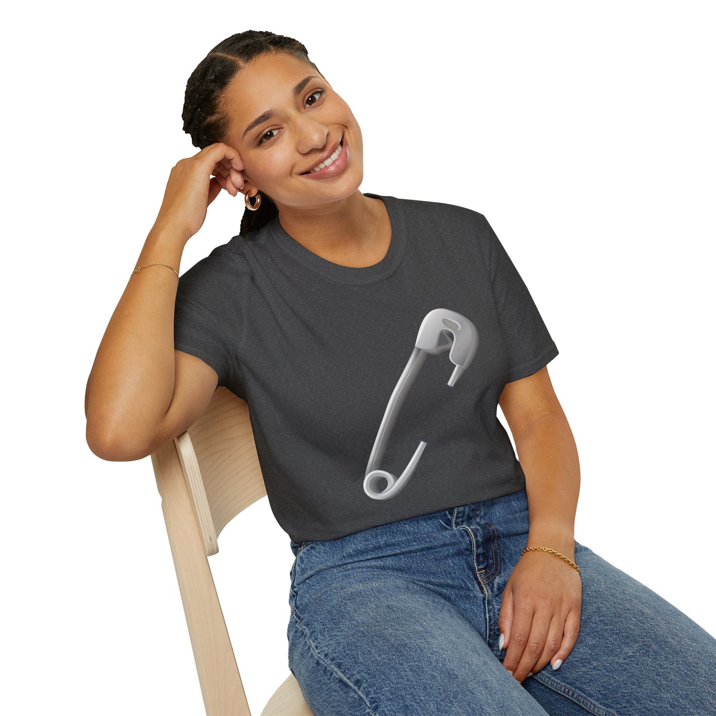 Unisex Softstyle T-Shirt - Minimalist Safety Pin Design