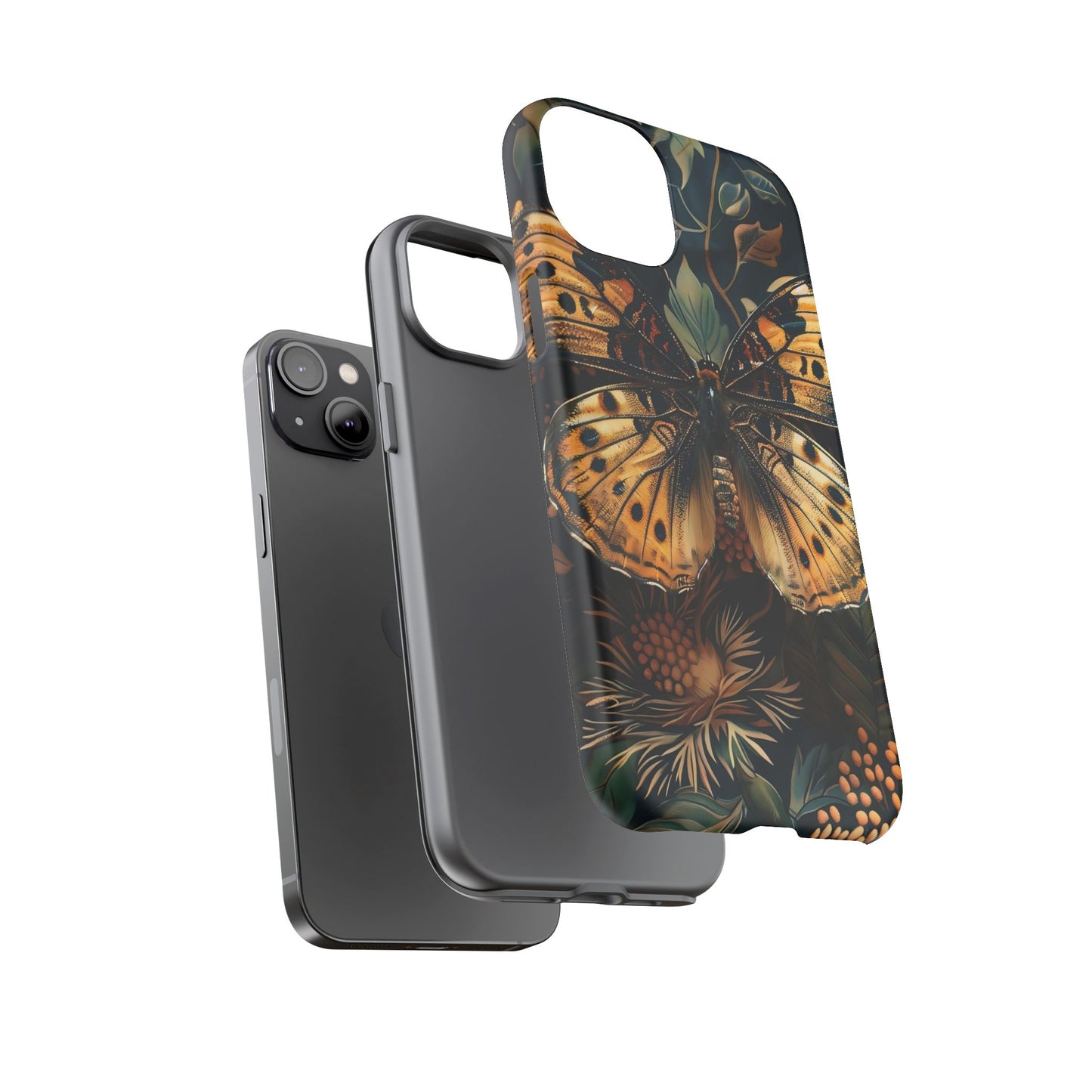 Butterfly Floral Phone Case, Tough Cases, Protective Cover, Unique Gift, Nature Lover, Art Print, Spring Decor