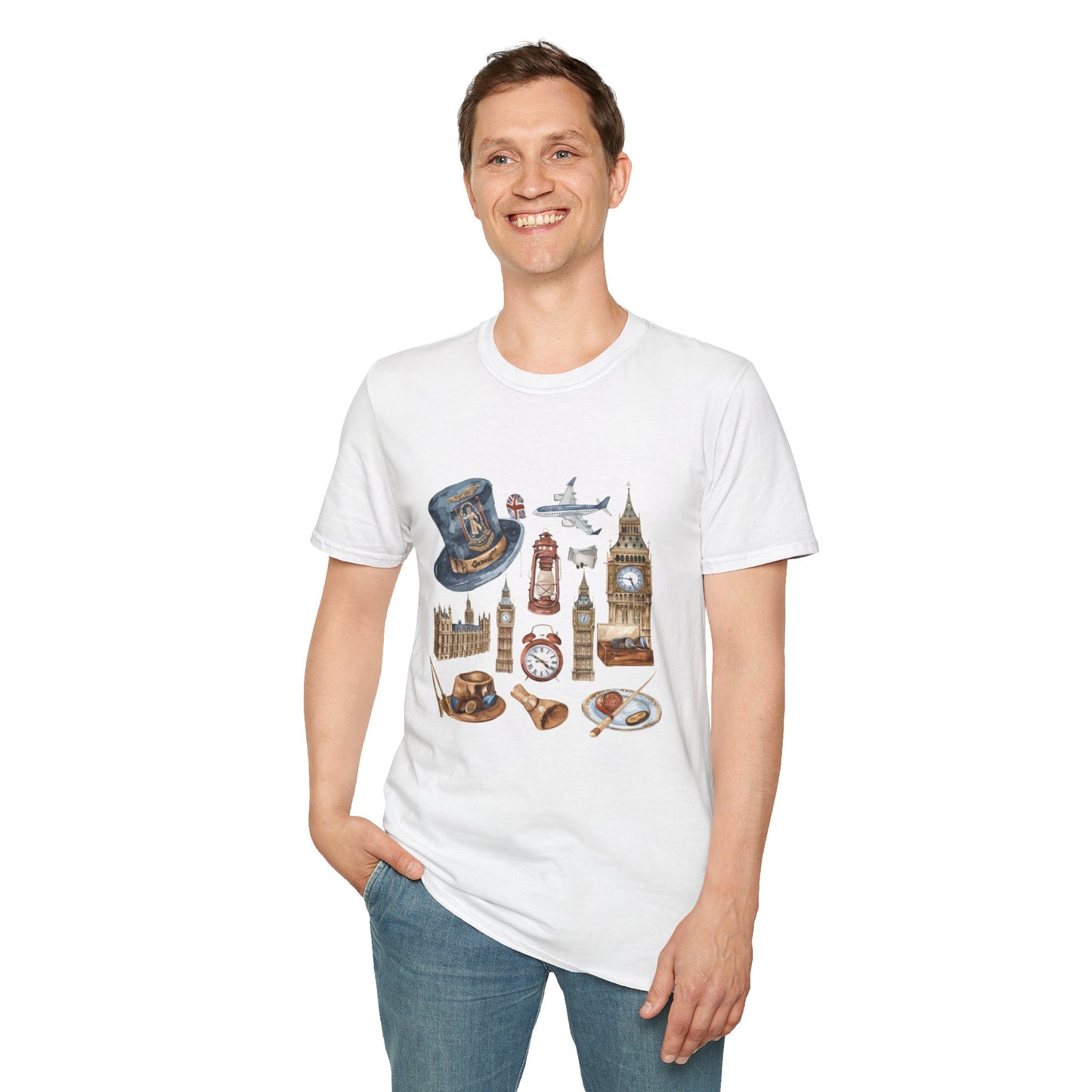 Unisex Softstyle T-Shirt - Vintage England Iconic Relaxed