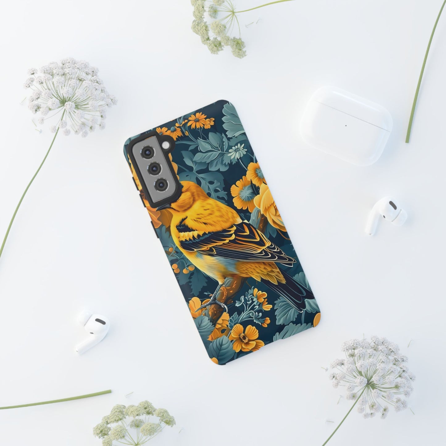 Colorful Bird Phone Case, Tough Phone Cover, Floral Phone Accessories, Nature Lover Gift, Unique Smartphone Case, Birthday Present