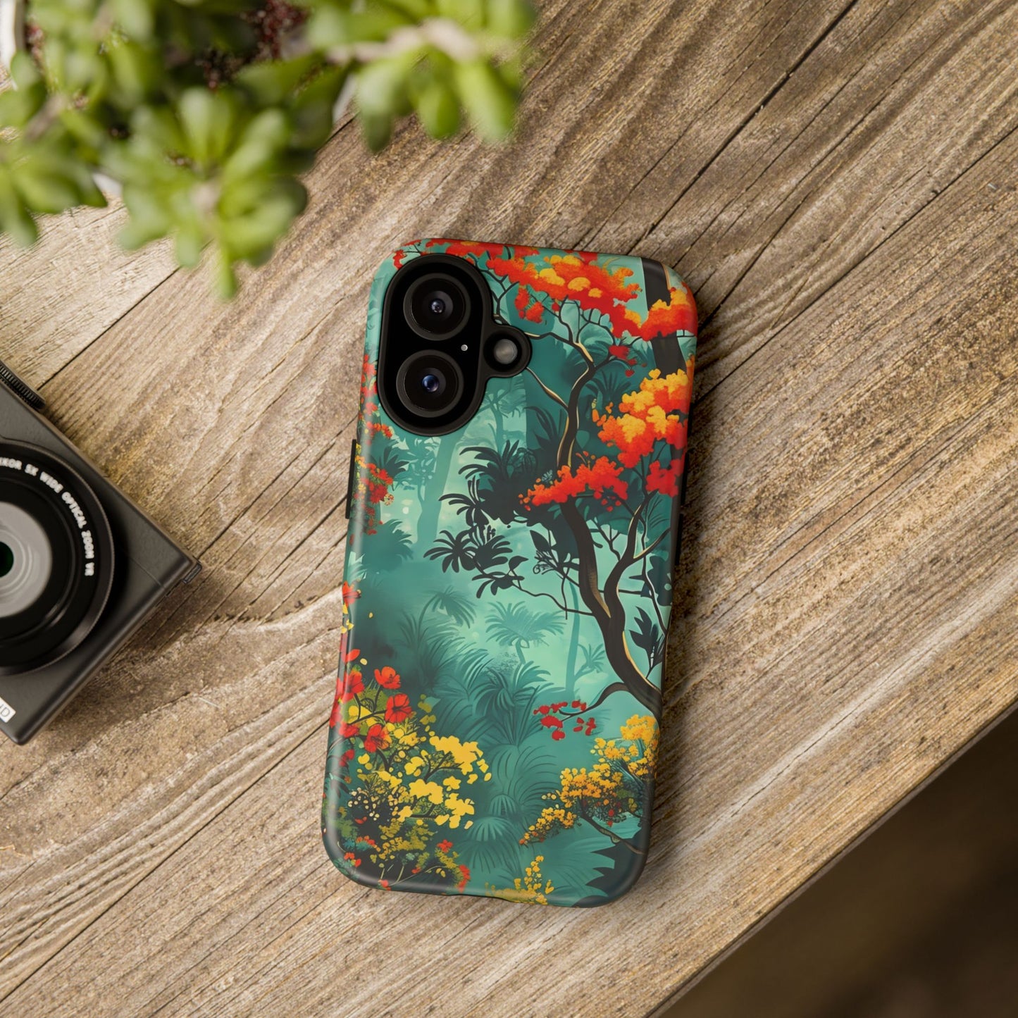 Tough Cases - Vibrant Forest Phone Case, Nature Lover Gift, Outdoor Adventure Accessory, Eco-Friendly Tech Cover, Floral Protection Skin