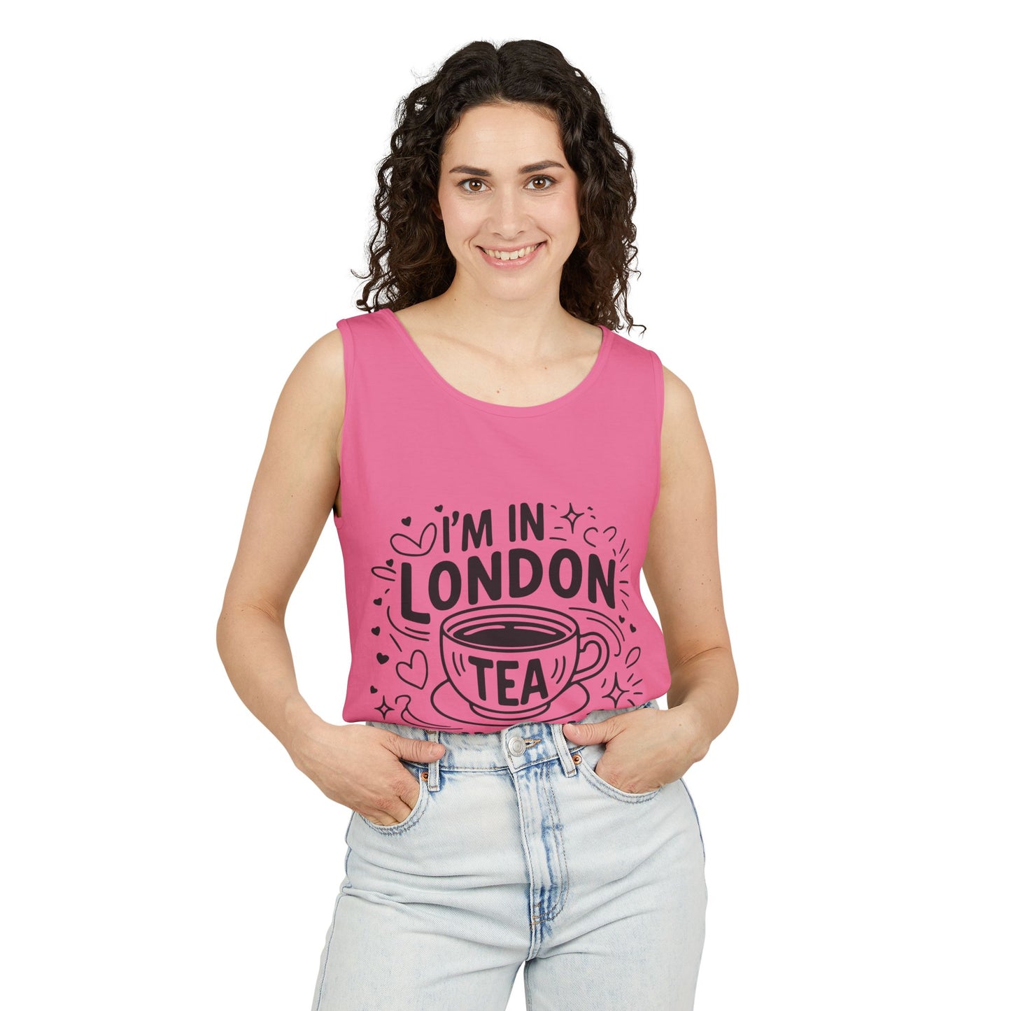 Unisex Garment-Dyed Tank Top - I'm in London Tea Anyone?