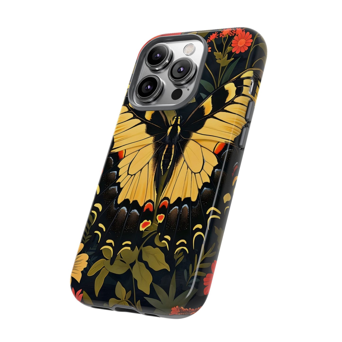 Butterfly Floral Phone Case, Tough Cases with Vibrant Design, Protective Cover for Nature Lovers, Gift for Her