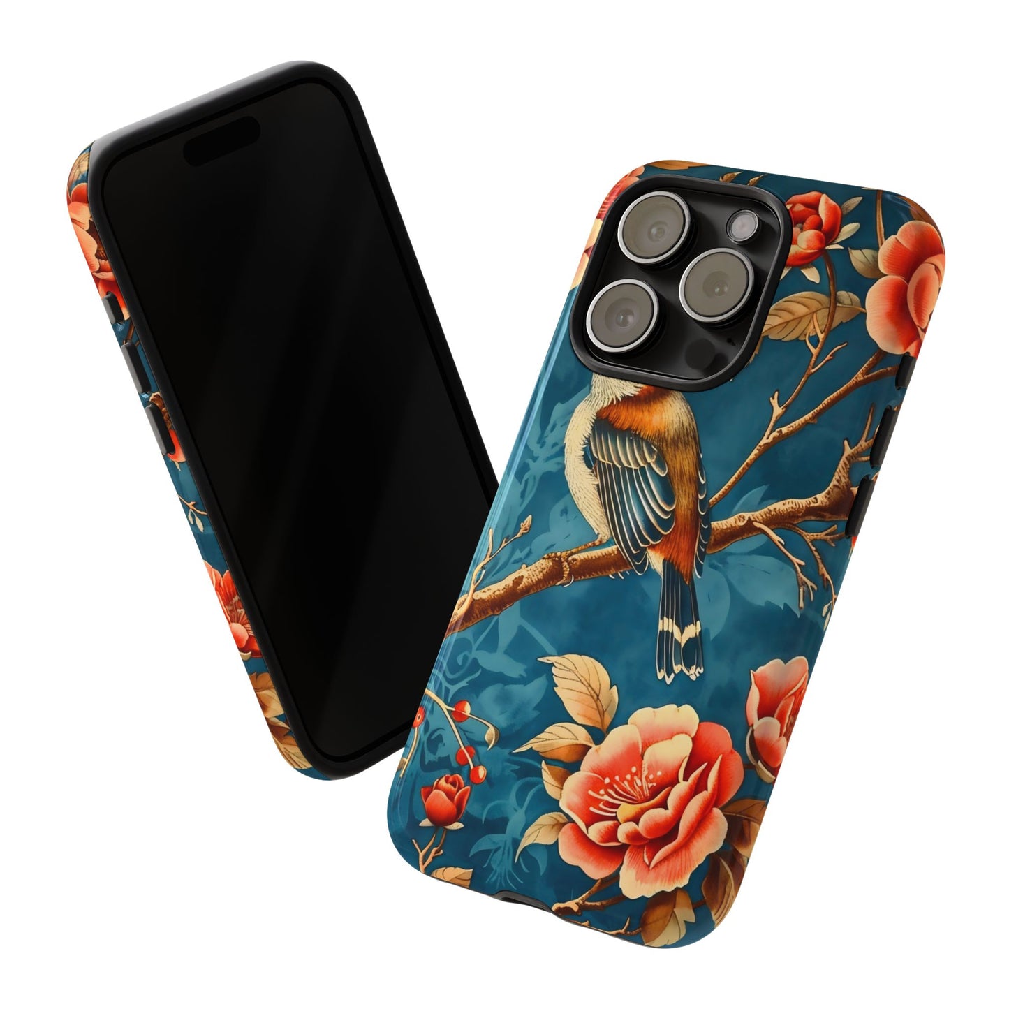 Bird & Floral Phone Case, Tough Cases for Nature Lovers, Gift for Her, Customizable Design, Vibrant Tech Accessories