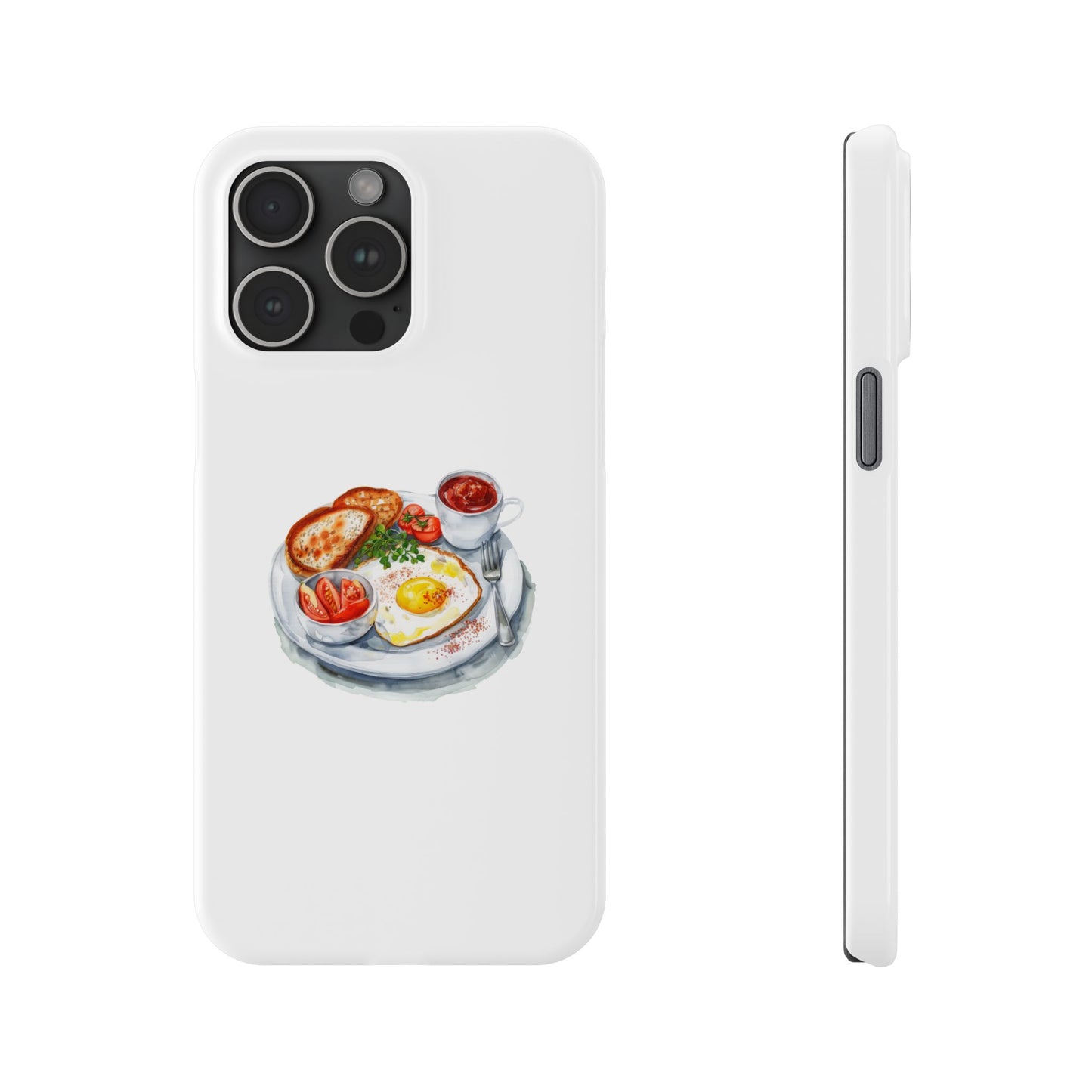 Breakfast Lover Slim Phone Cases, Cute Food Phone Accessories, Coffee Morning Aesthetic, Gift for Foodies, Kitchen Decor Cases