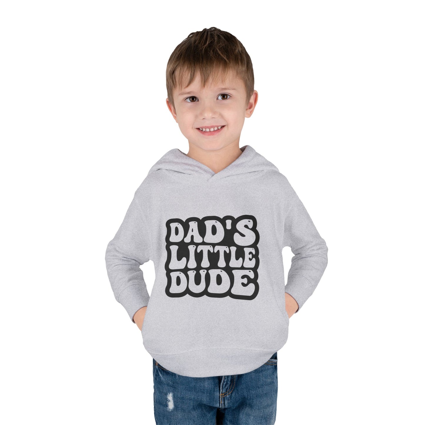 Cute Toddler Fleece Hoodie - "Dad's Little Dude"