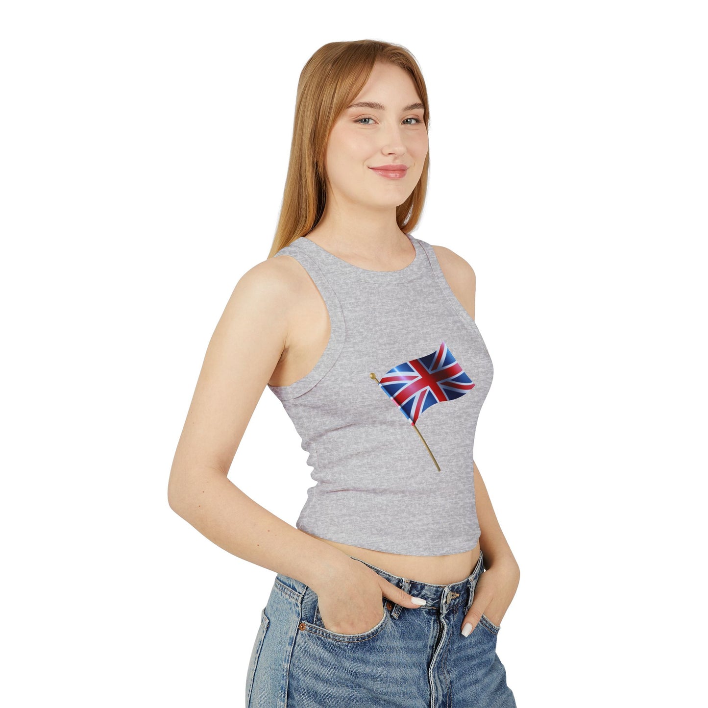 Women's Micro Rib Racer Tank Top - Classic UK Flag Design