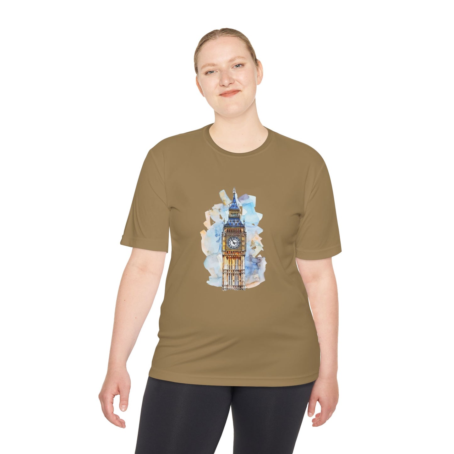 Unisex Moisture Wicking Tee - Iconic Big Ben Illustration Wall Decor