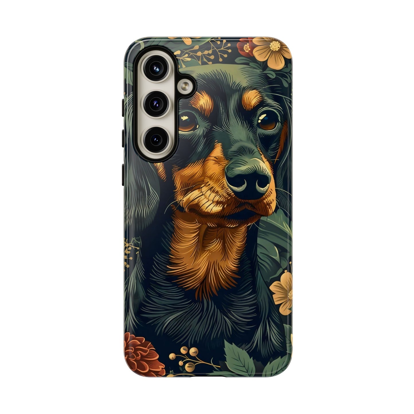 Dachshund Phone Case, Floral Pet Phone Cover, Dog Lover Gift, Tough Phone Case, Custom Dachshund Design, Unique Dog Owner Accessory