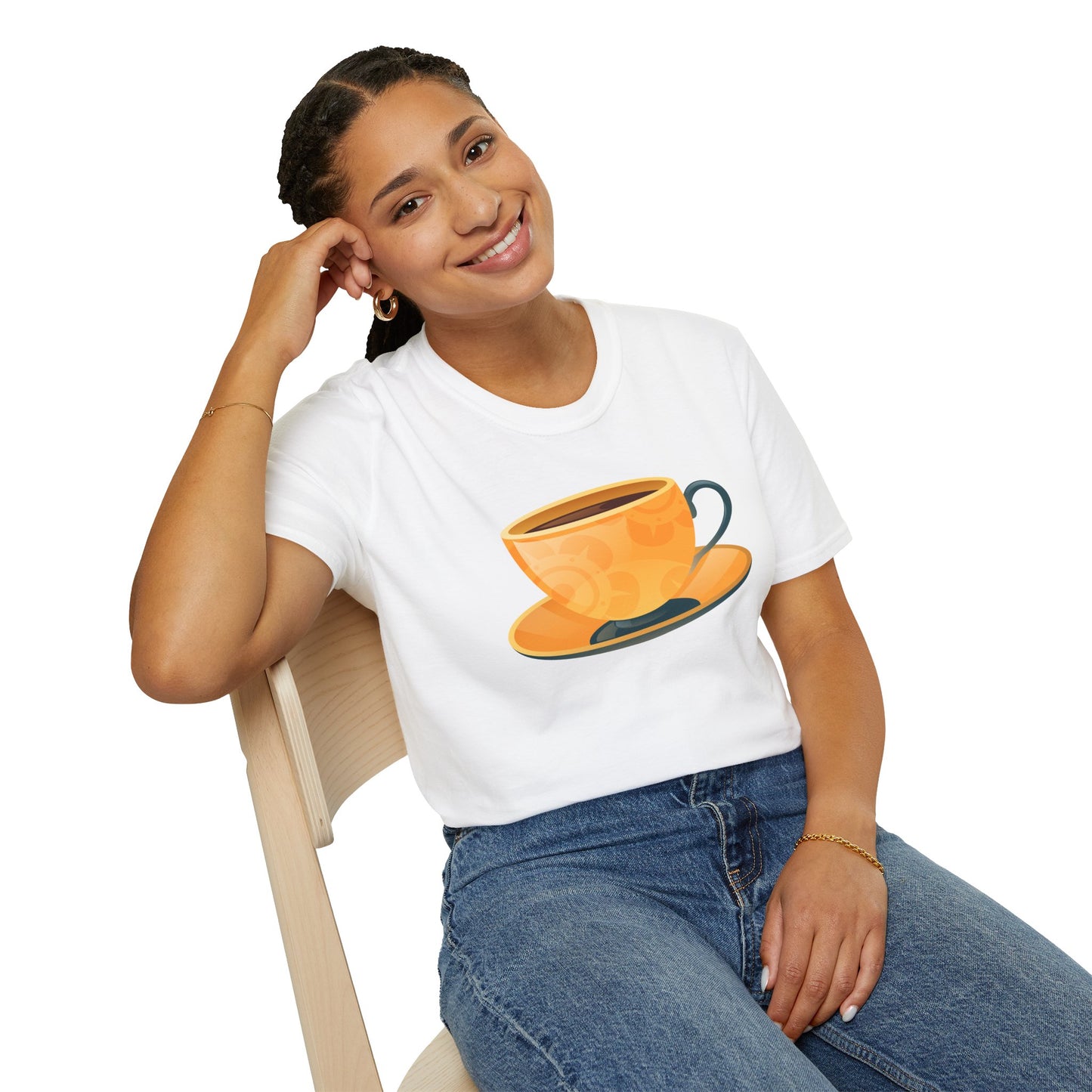 Unisex Softstyle T-Shirt - Elegant British Tea Cup - Classic Tea Time Style