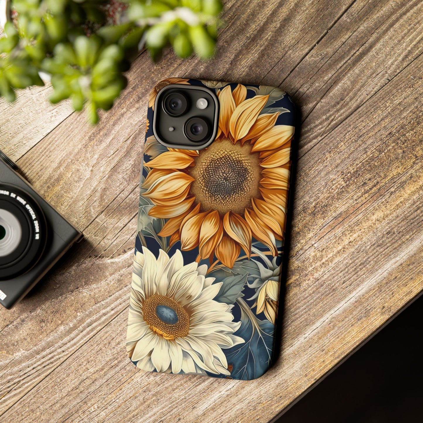 Sunflower Phone Case, Floral Tough Phone Cover, Gift for Nature Lovers, Phone Accessories, Sunflower Gifts