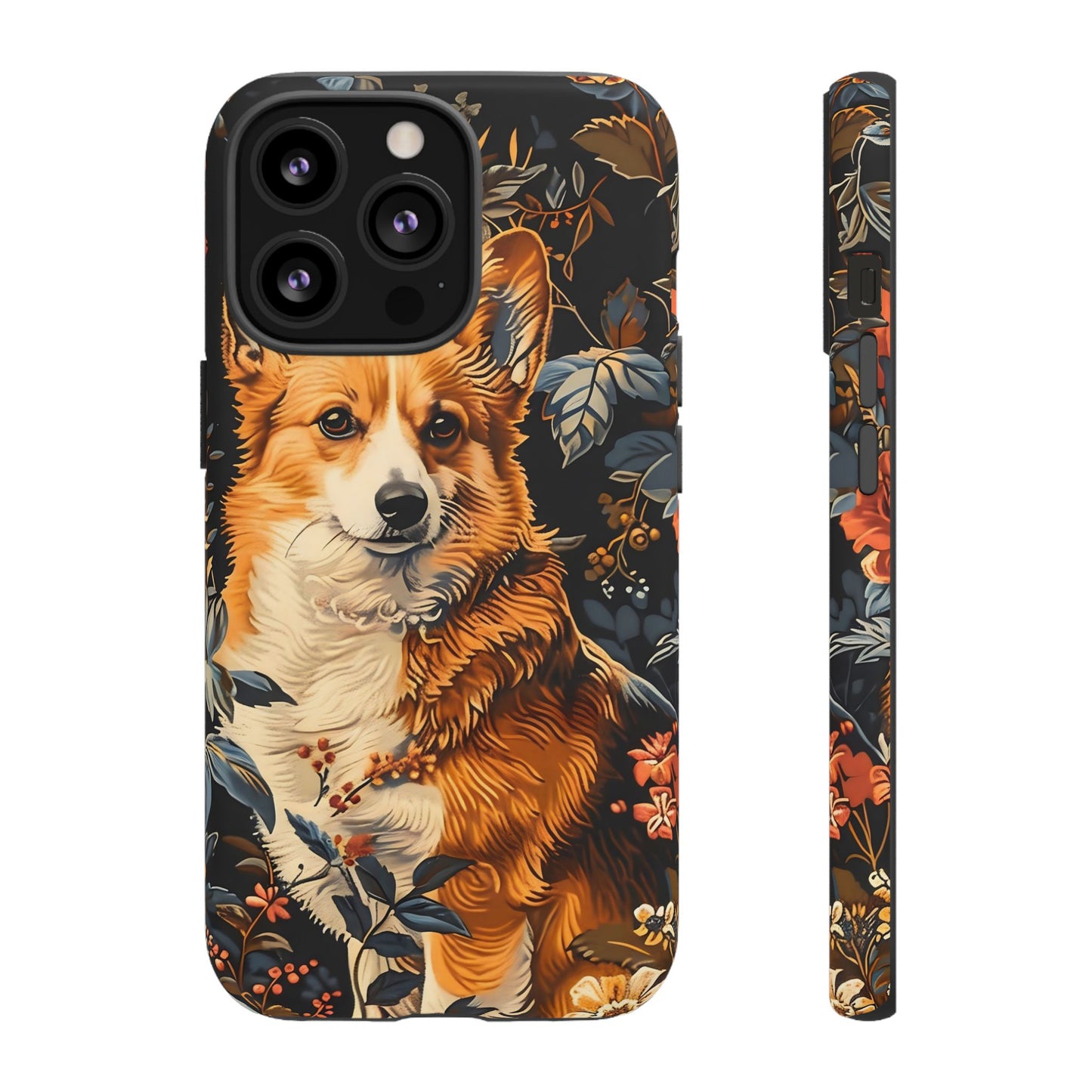 Corgi Floral Phone Case - Tough Cases for Dog Lovers, Cute Pet Accessories, Gift for Dog Owners, Floral Design, Personalized Tech Cover