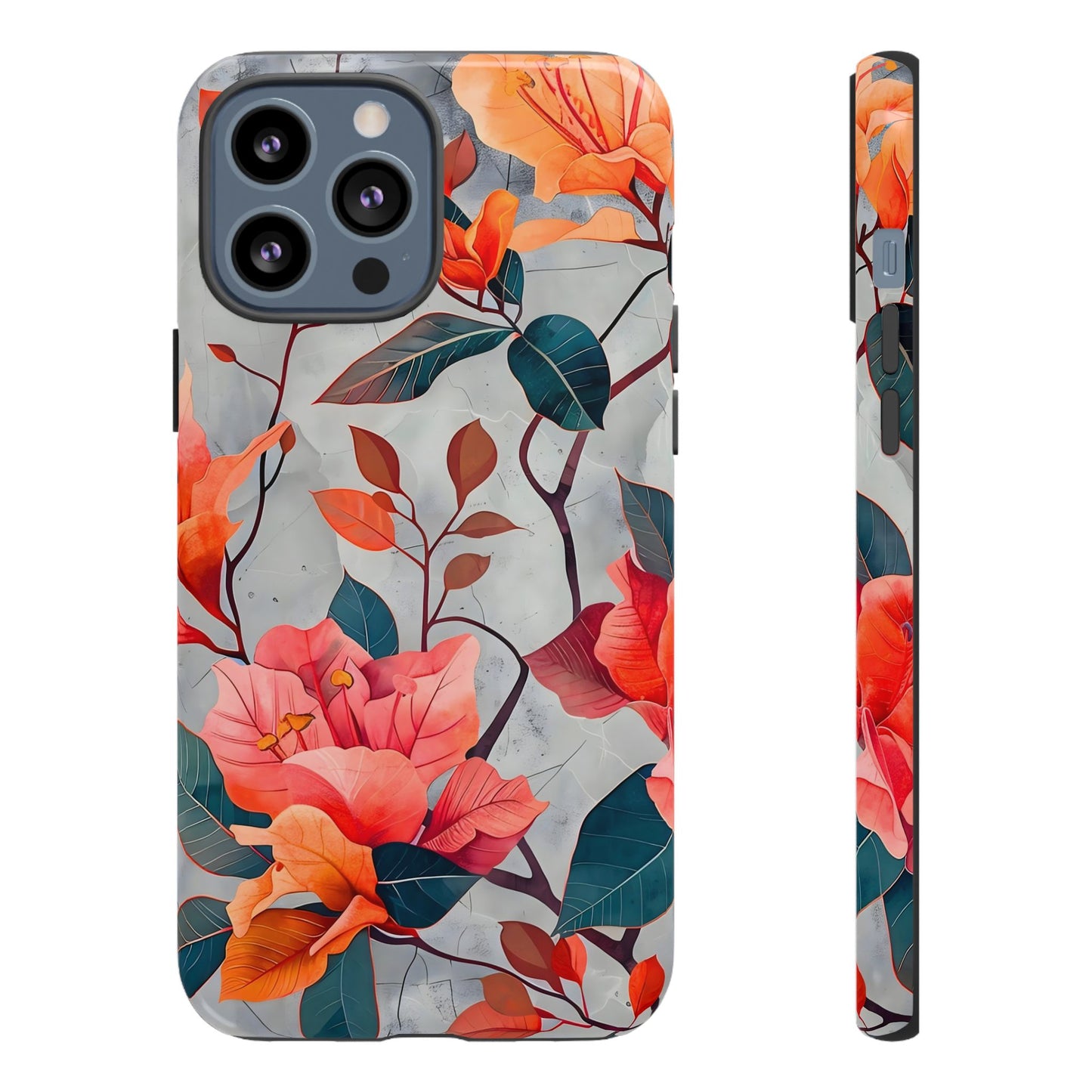 Floral Phone Case, Tough Cases, Flower Power, Gift for Her, Decorative Phone Cover, Trendy Accessories, Everyday Style