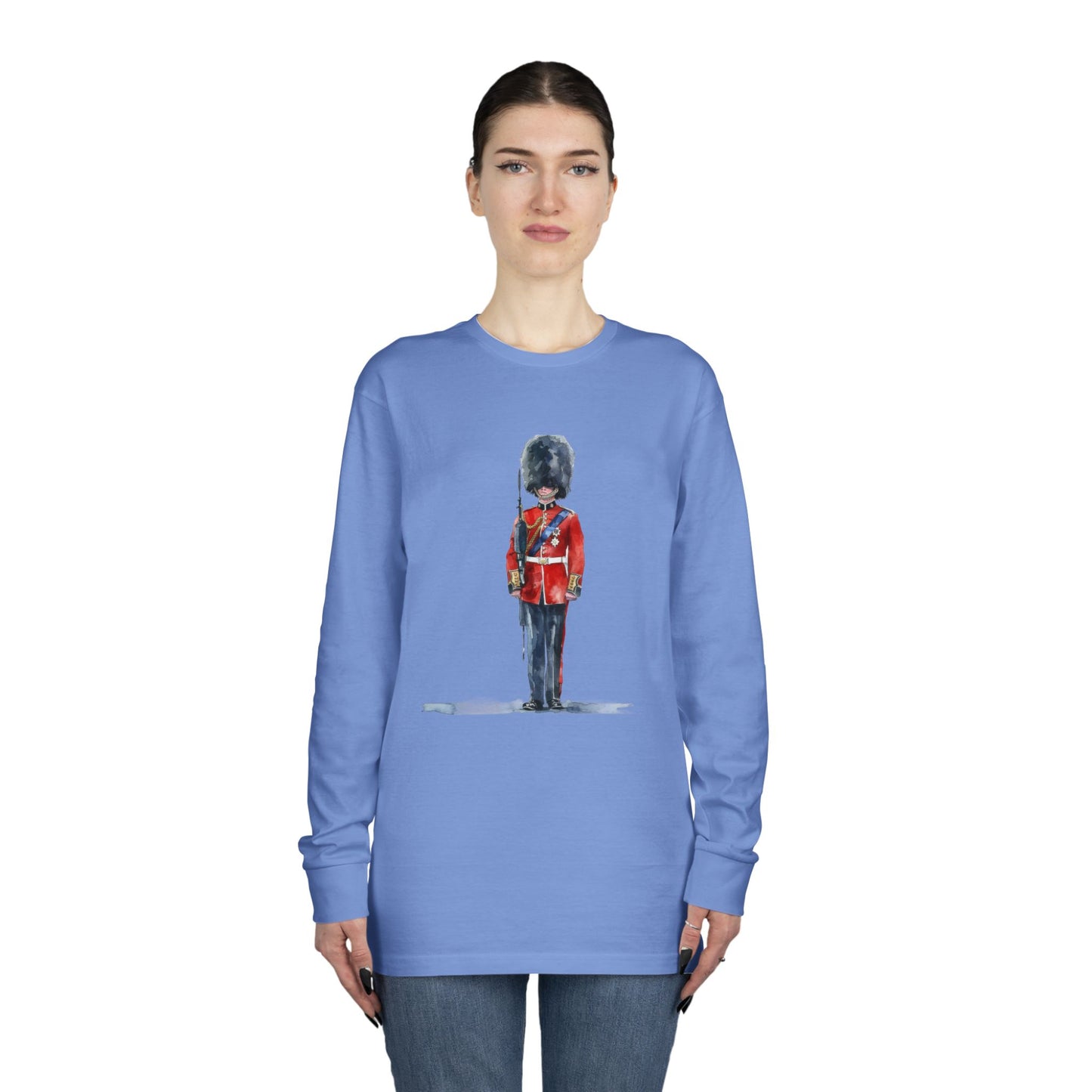 Long Sleeve Crewneck Tee - British Royal Guard - Iconic Symbol of Tradition and Honor