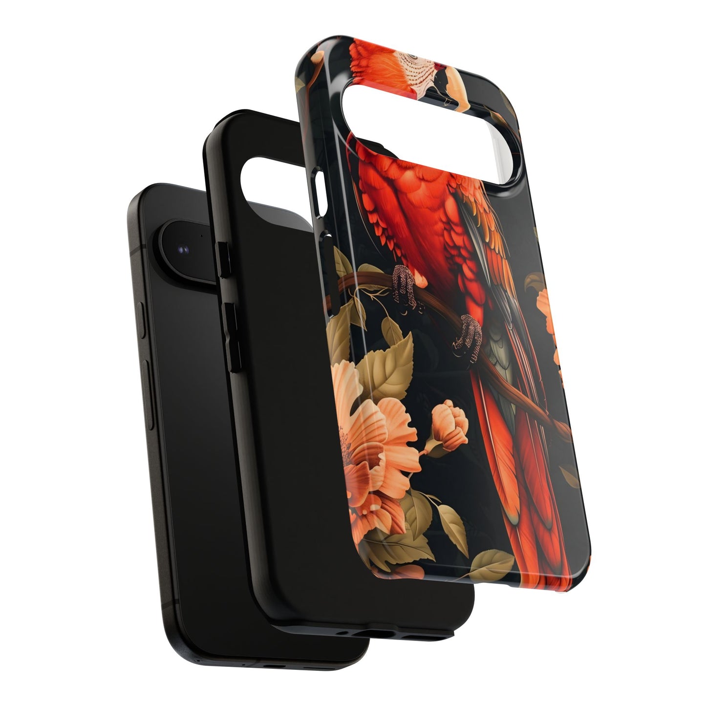 Vibrant Tropical Phone Case with Parrot Design, Bird Lovers Gift, Floral Phone Cover, Nature Inspired Accessories, Tough Cases