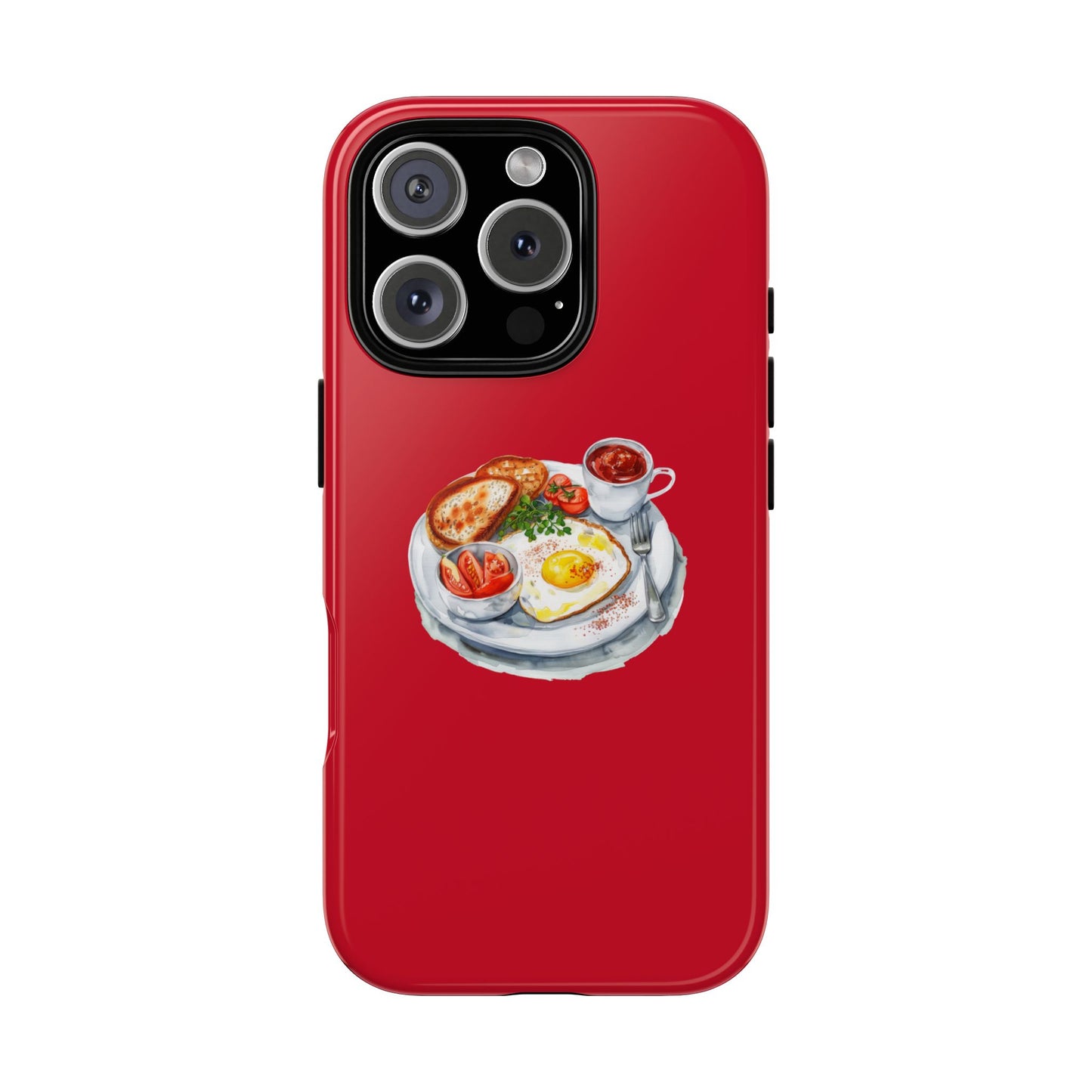 Breakfast-Inspired Phone Case, Tough Phone Covers, Foodie Gifts, Unique Accessories, Cute Kitchen Decor, Red Phone Case