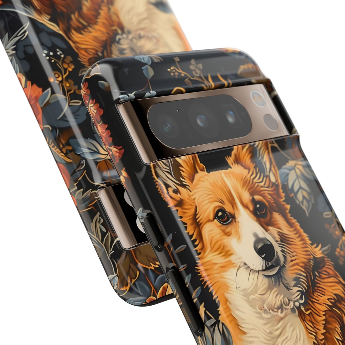 Corgi Floral Phone Case - Tough Cases for Dog Lovers, Cute Pet Accessories, Gift for Dog Owners, Floral Design, Personalized Tech Cover