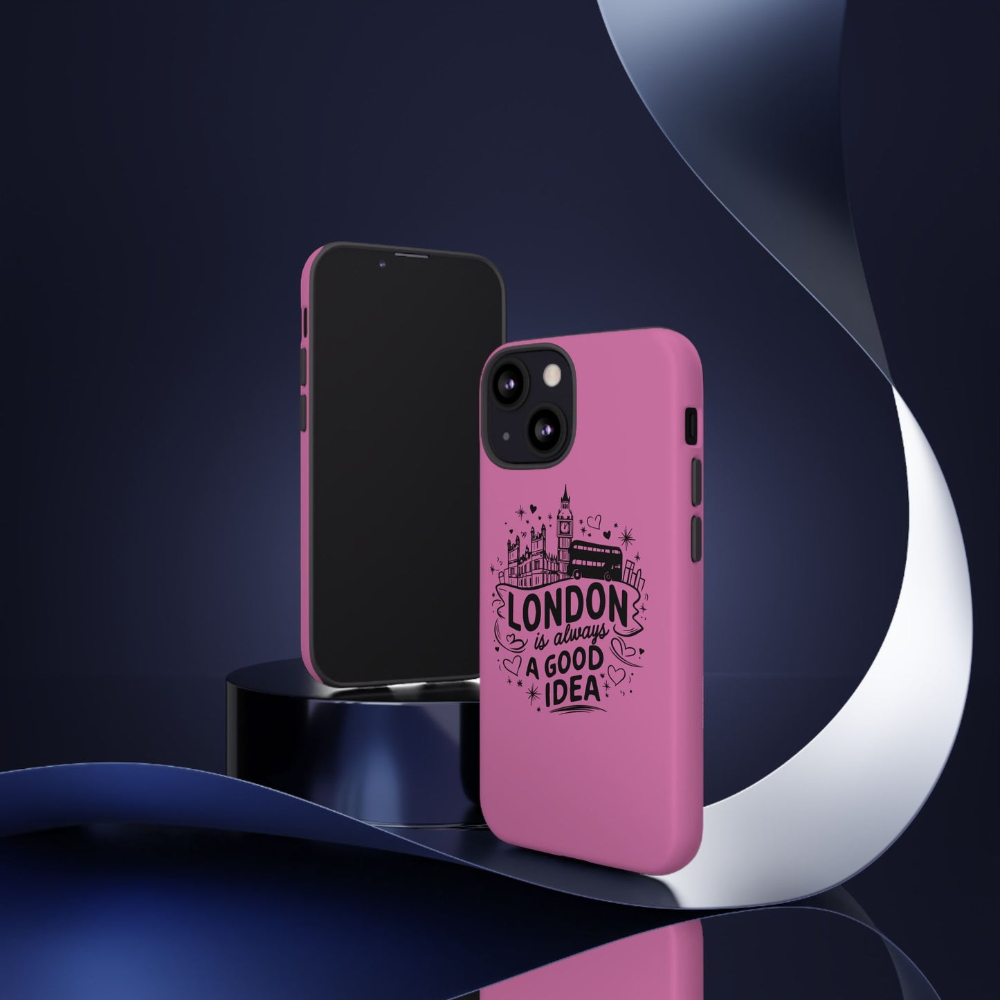 London is Always a Good Idea Phone Case, Cute iPhone Cover, London Travel Gift, Pink Protective Case, Unique Cell Phone Holder