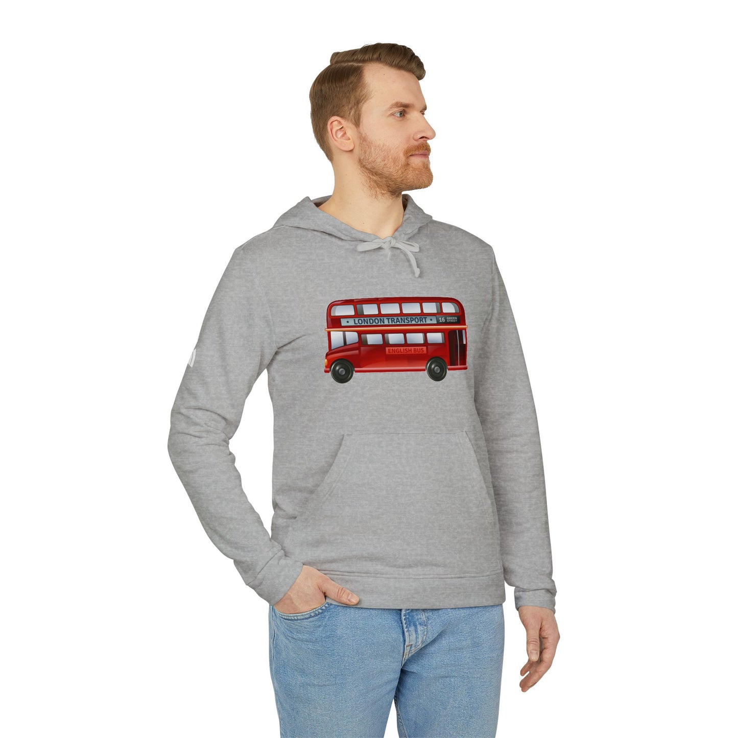 adidas Unisex Fleece Hoodie - Rolling London - The Iconic Double-Decker