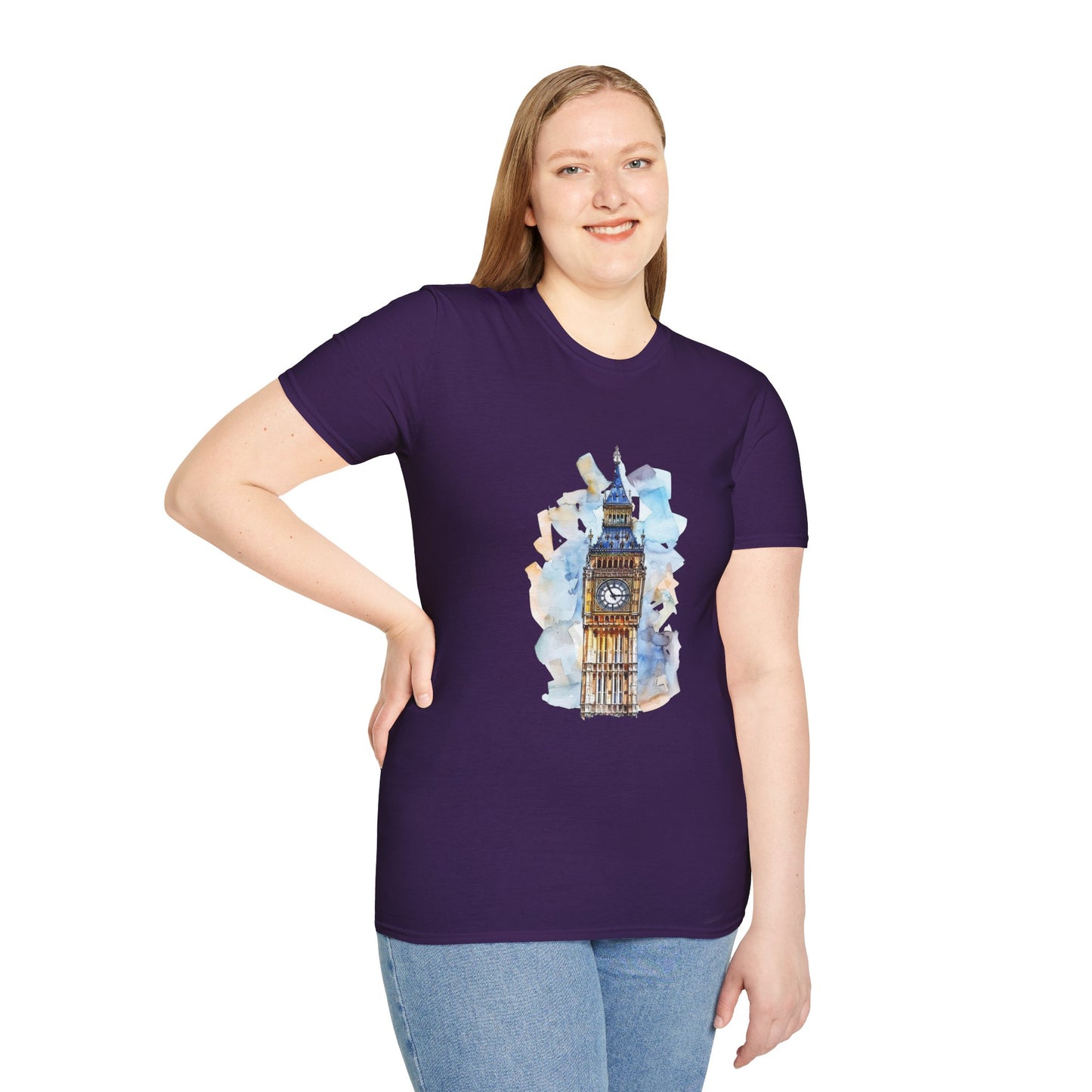 Unisex Softstyle T-Shirt - Towering Time - Big Ben and British Heritage