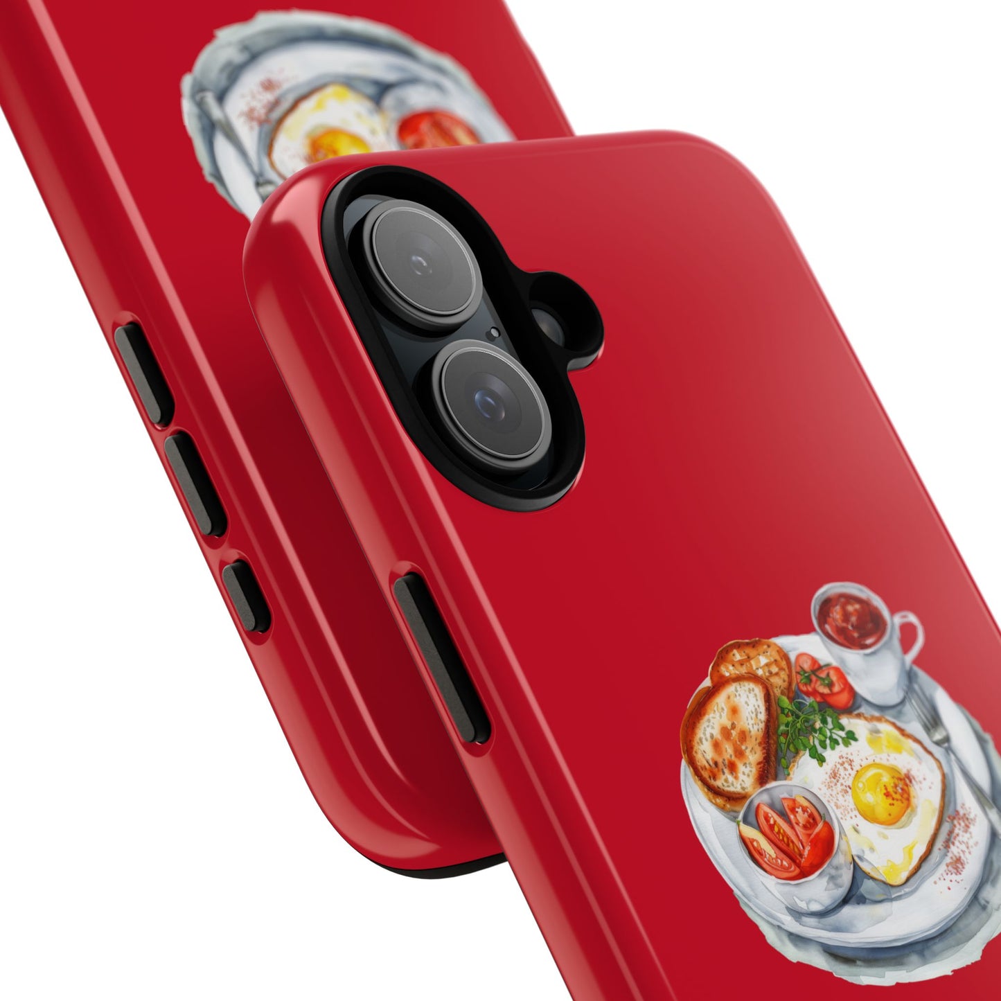 Breakfast-Inspired Phone Case, Tough Phone Covers, Foodie Gifts, Unique Accessories, Cute Kitchen Decor, Red Phone Case