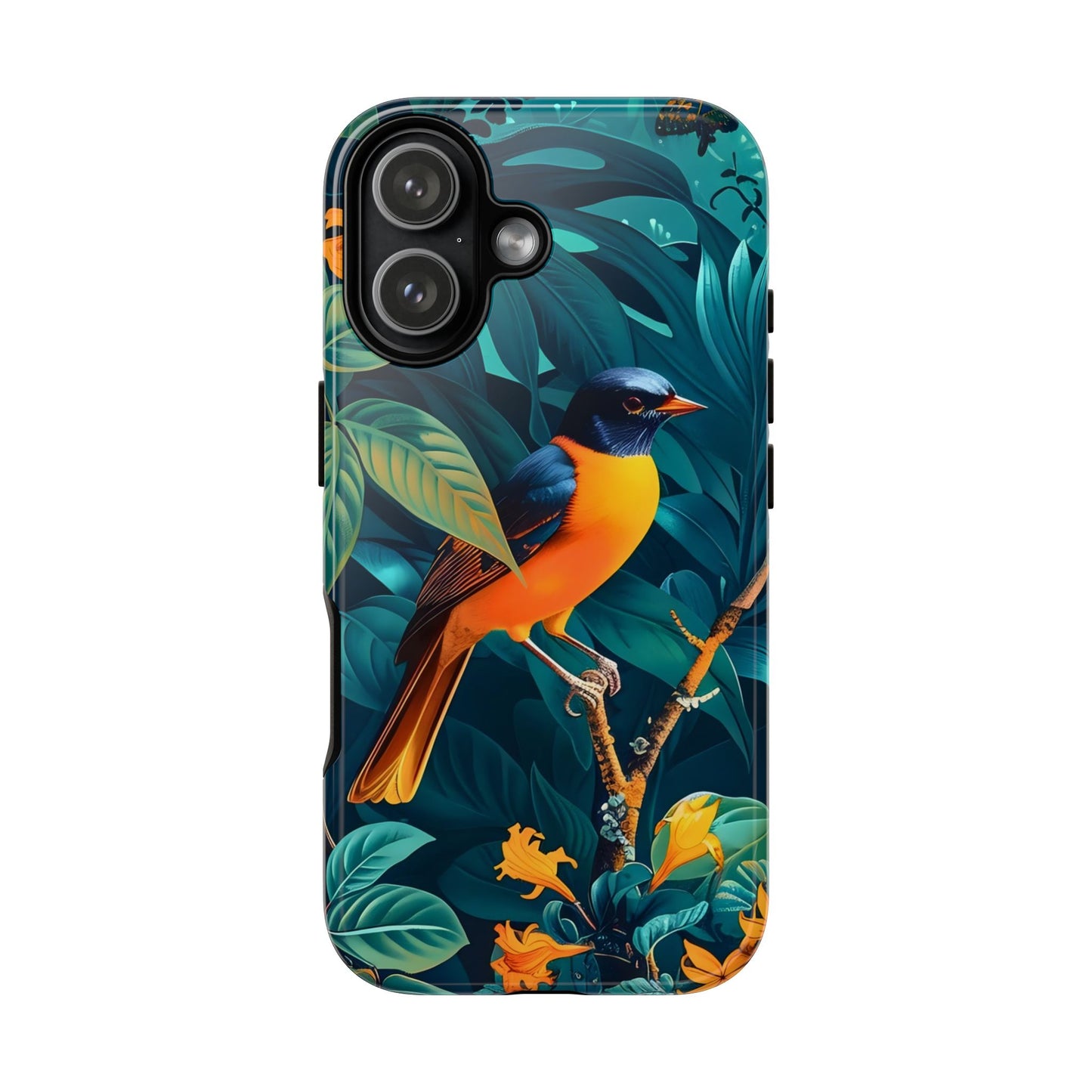 Tough Cases: Vibrant Bird Phone Case, Nature Lover Gift, Eco-Friendly Cover, Floral Design, Spring Decor