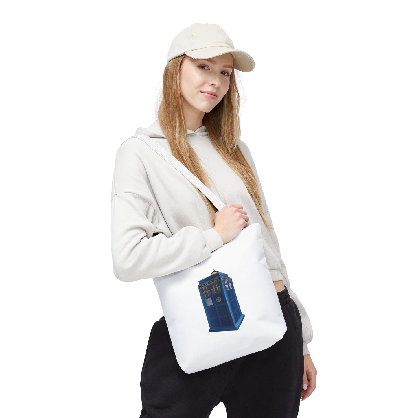 Doctor Who Inspired Tote Bag | Blue Police Box Bag | Fan Merchandise | Eco-Friendly Shopping Bag | Unique Gift for Whovians