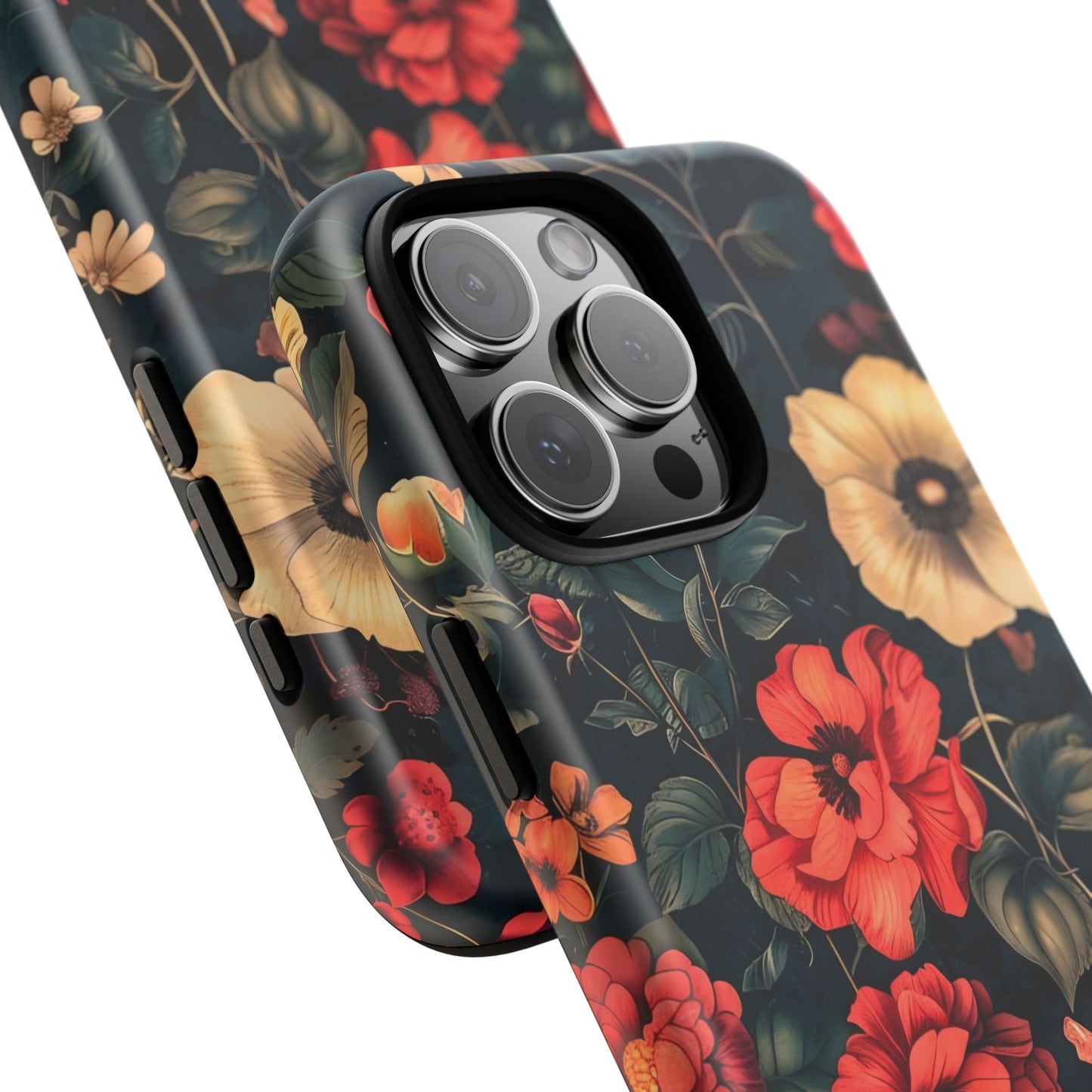 Floral Phone Case, Tough Cases, Flower Motif, Protective Cover, Gift for Her, Floral Design, Spring Accessory