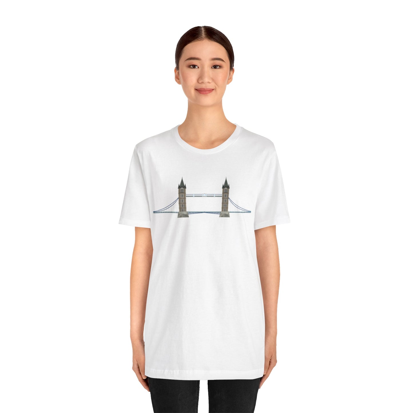 Unisex Jersey Short Sleeve Tee - Tower Bridge - Iconic London Landmark Illustration