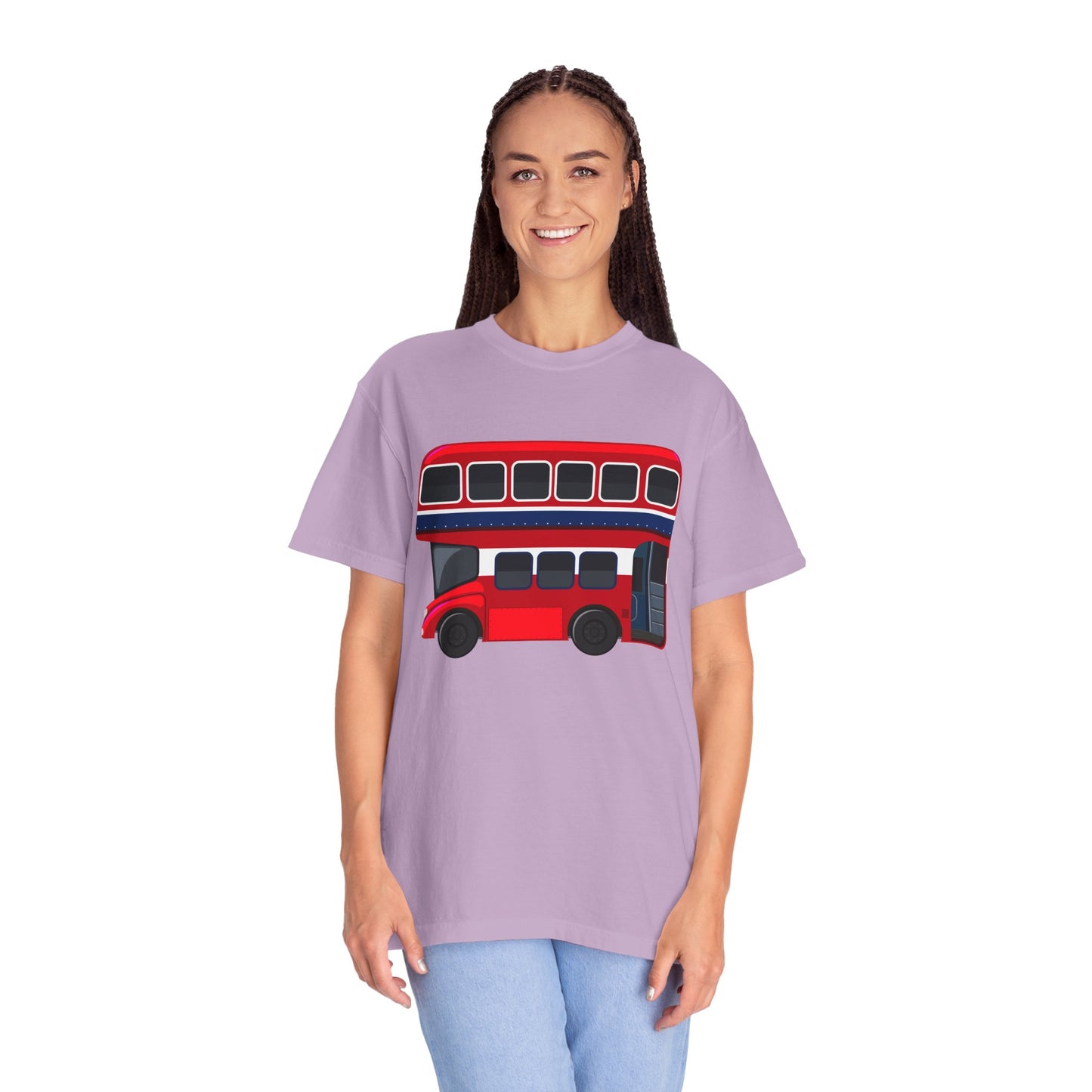 Unisex Garment-Dyed T-shirt - All Aboard! The Classic London Double-Decker