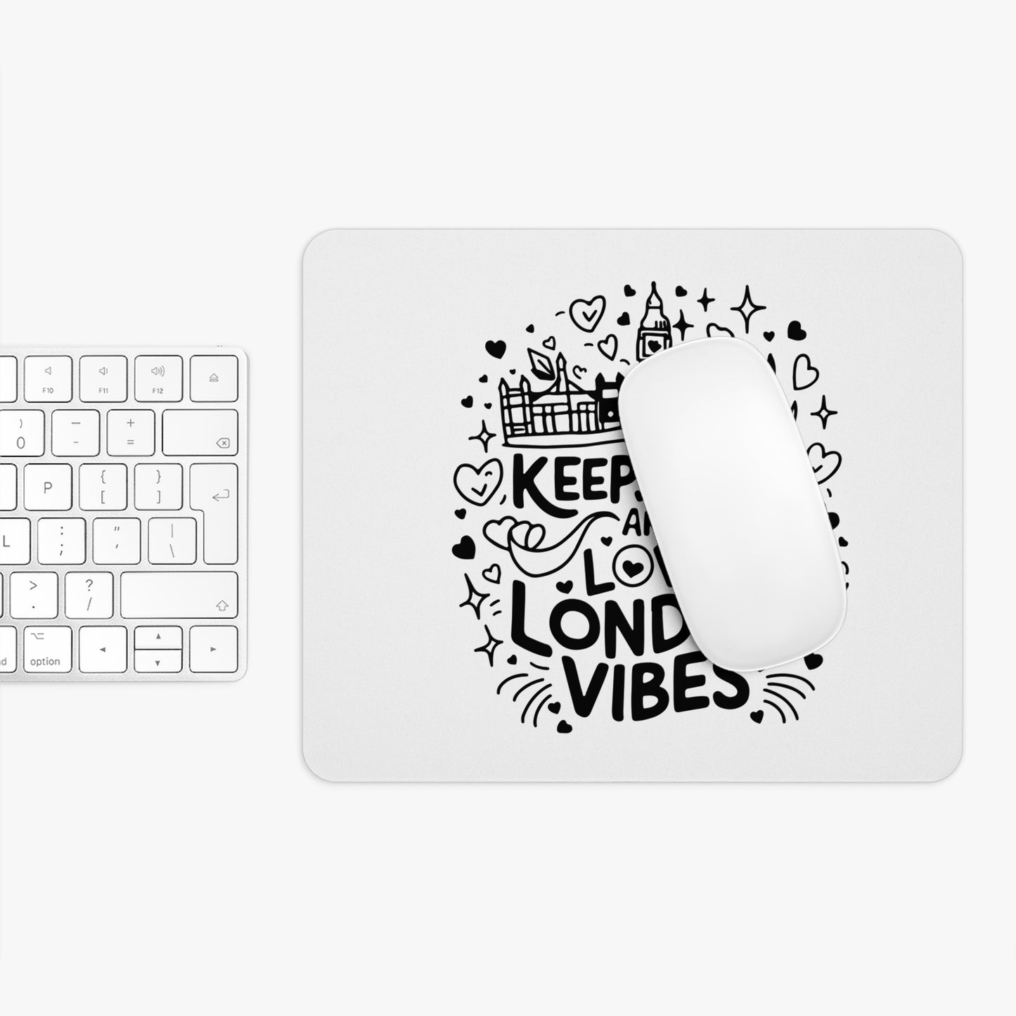 London Vibes Mouse Pad, Keep Calm Gift, Office Decor, Desk Accessory, Unique Home Office, London Souvenir