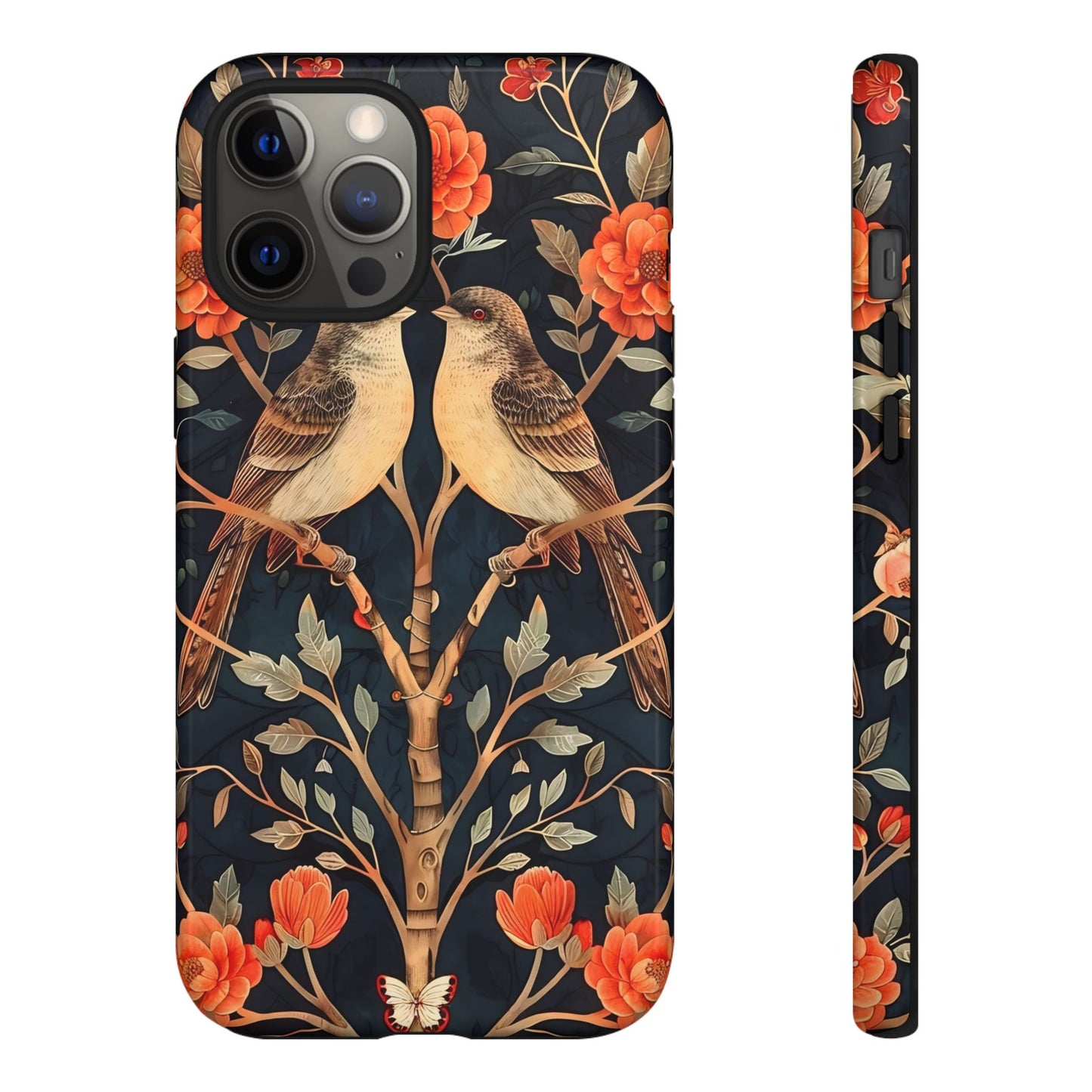 Floral Phone Case – Tough Cases with Bird Design, Unique Gift for Nature Lovers, Stylish Tech Accessory, Phone Cover, Artistic Case